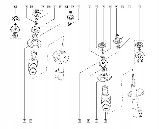 PODUSZKA AMORTYZATORA TALERZ LAGUNA I MEGANE I OE 7700834874 Typ samochodu Samochody osobowe