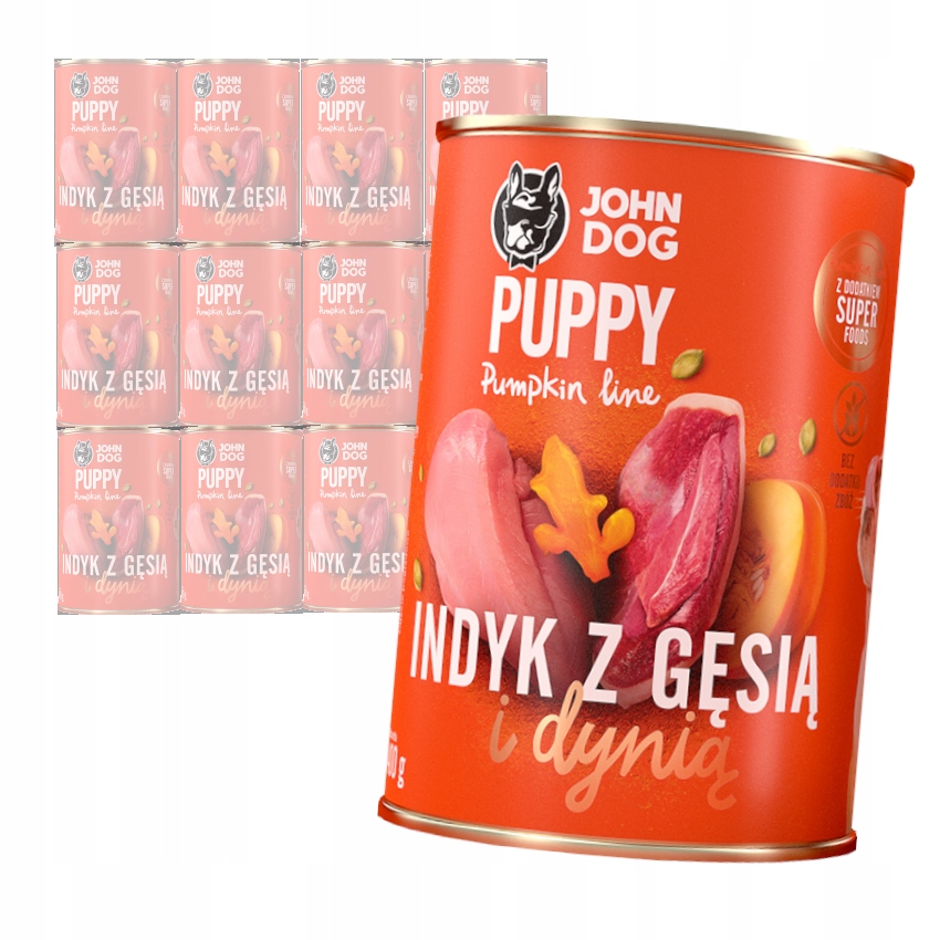 Levně John Dog Krmivo mokré pro štěňata Pumpkin Line Krůta a husa s dýní 12 x 400 g