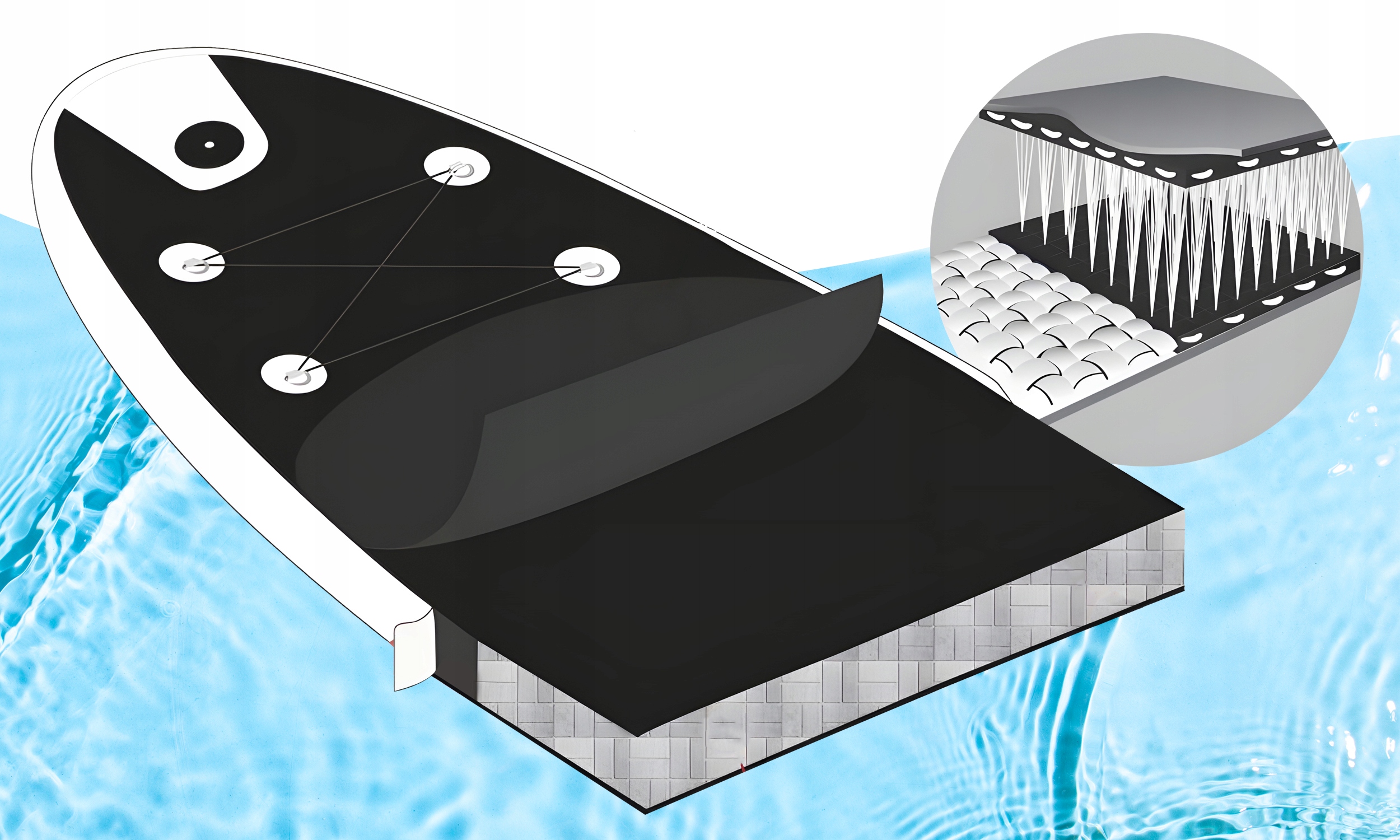 DESKA SUP DO PŁYWANIA 350 CM POMPOWANA DMUCHANA STAND UP PADDLE Z WIOSŁEM Model DESKA SUP Z AKCESORIAMI