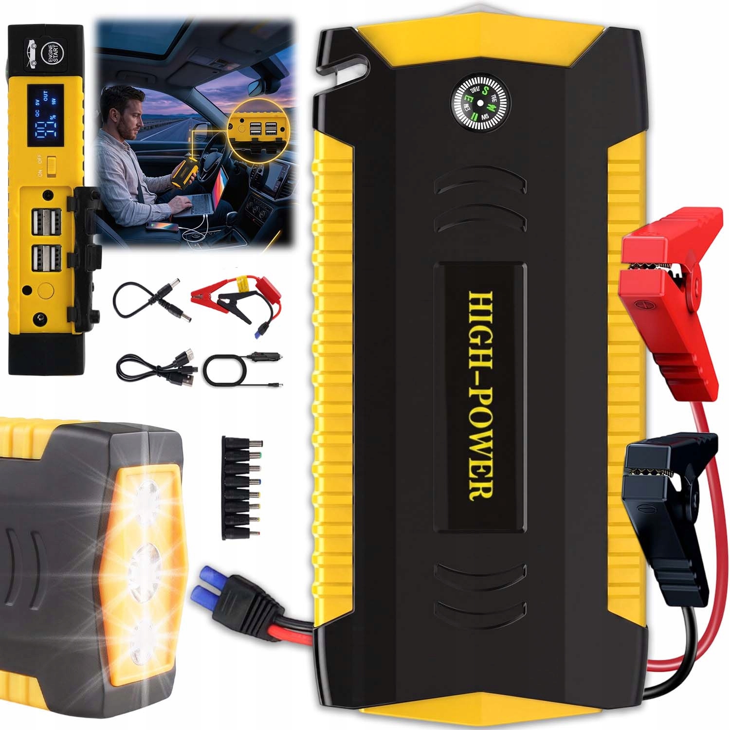 Boosterové Zariadenie Powerbank Kompresor Jump Starter 6000MAH 12V