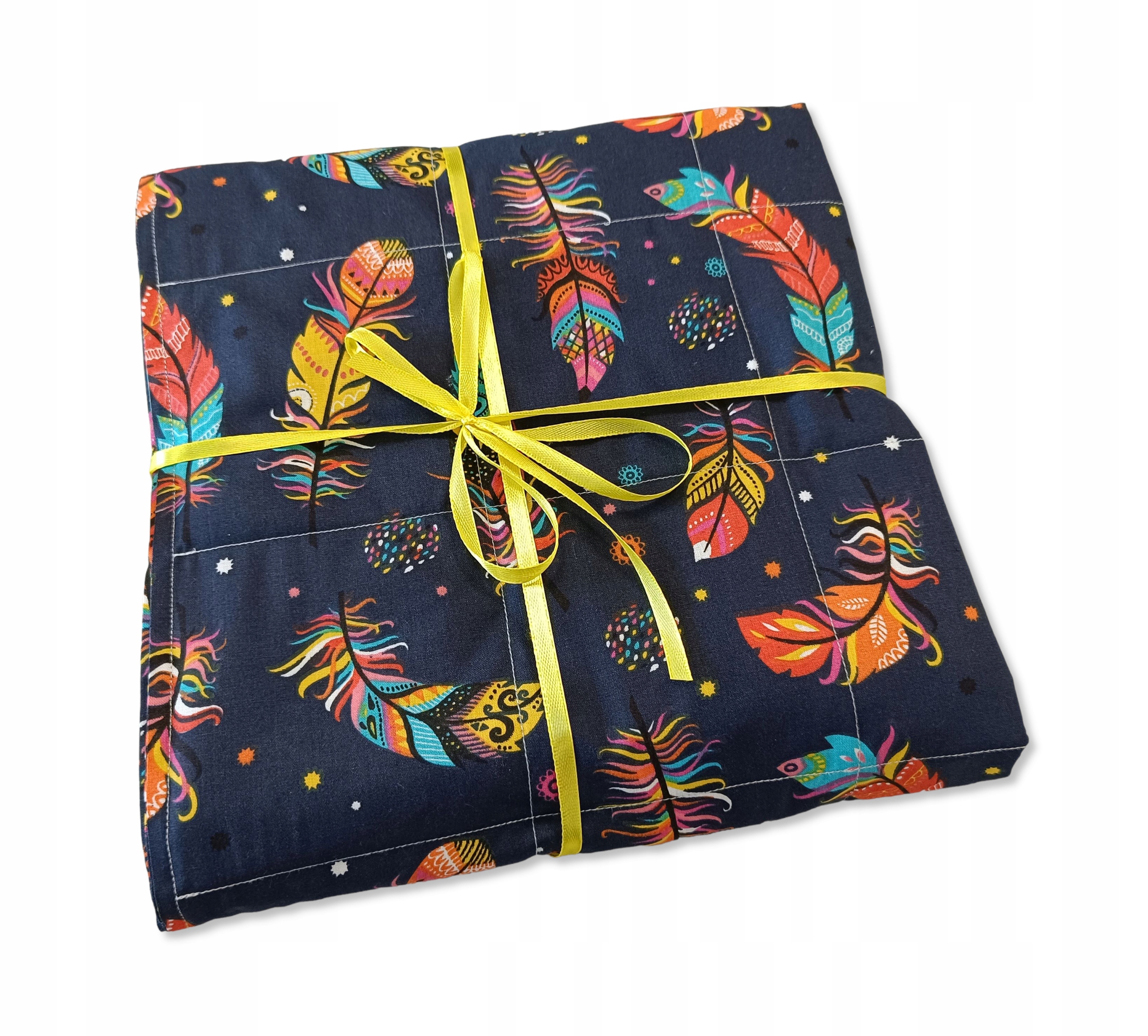 kołdra obciążeniowa 100x150 3kg sensoryczna dla dzieci piórka granatowe