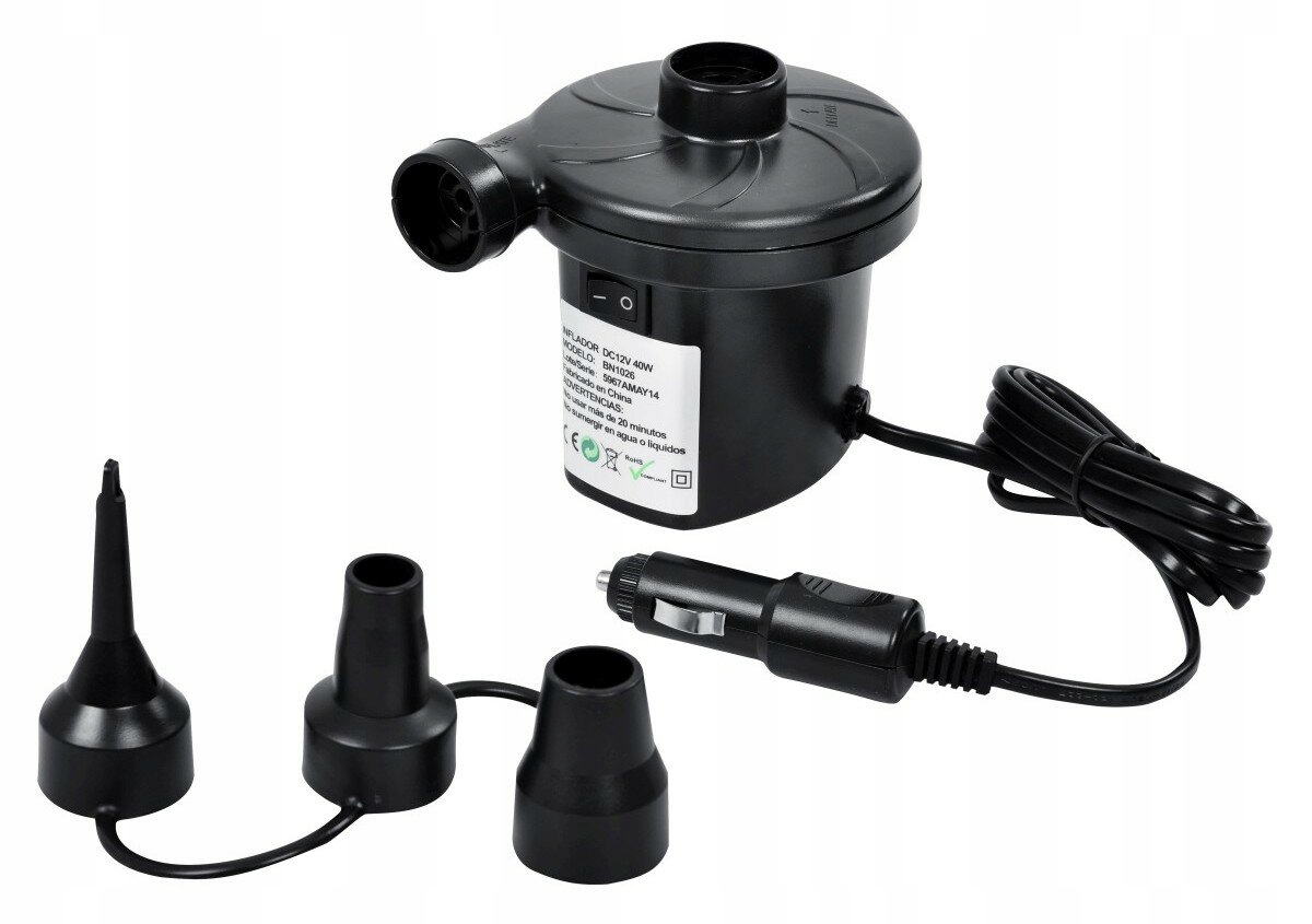 Pompka do materacy Elektryczna do gniazdka zapalniczki sam. DC 12V Jilong