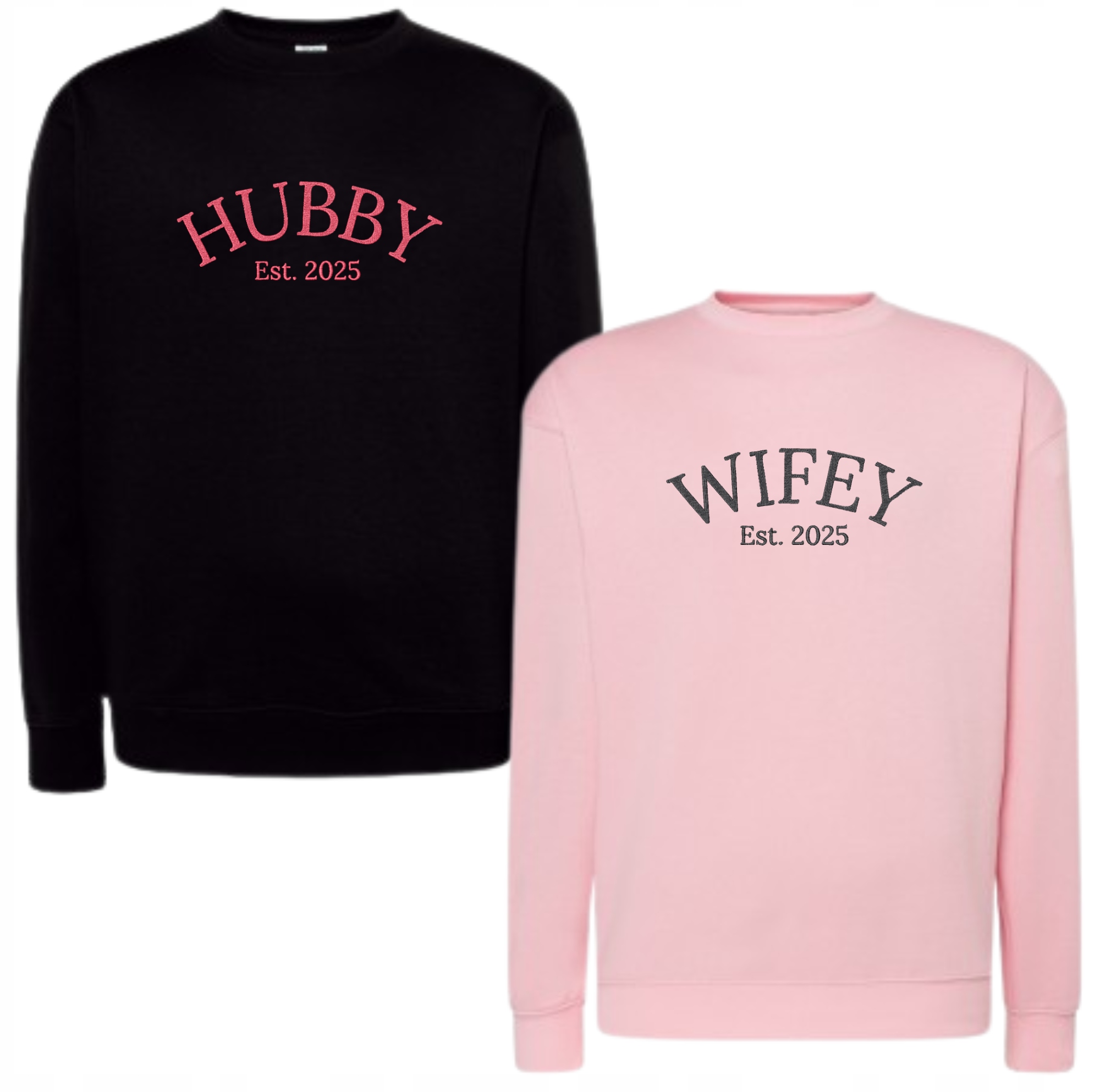 2 Mikiny S Výšivkou Výšivka Manžel Manželka Pro Páry Wifey Hubby Dárek K Valentýnu