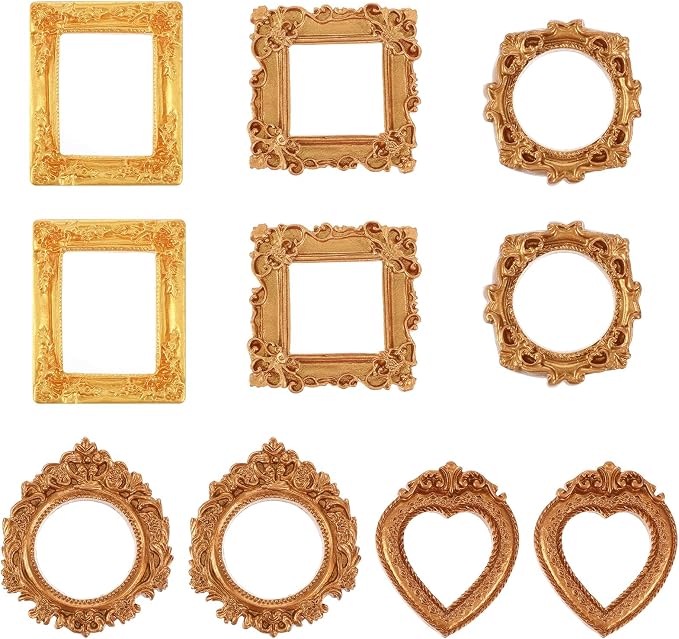 Mini Fotorámečky Sada 10 ks Retro barokní dekorativní pro Diy zlaté