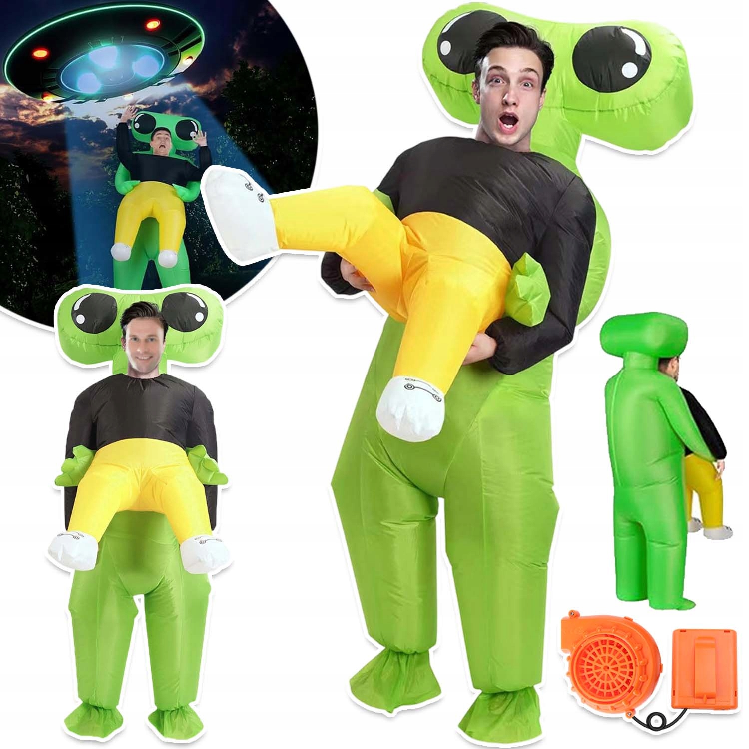 Kostým Alien Ufo Mimozemšťan Nafukovací Převlek Kostým Halloween Samonafukovací