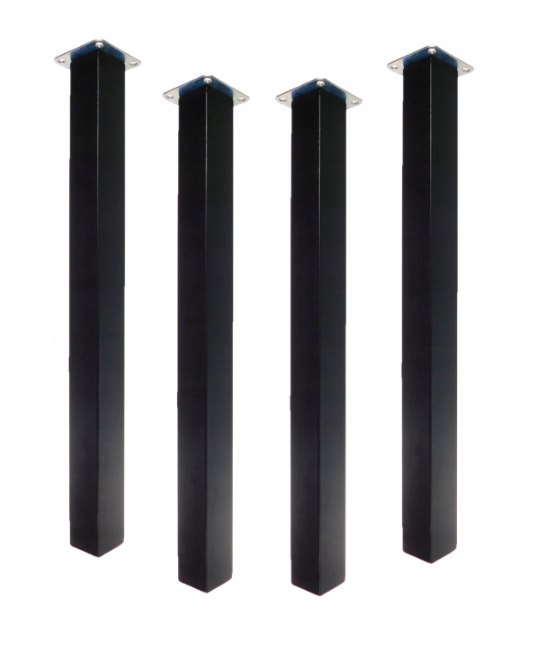 Sada nôh drevená nábytková noha štvorcová 5x5x74 cm čierna upevnenie