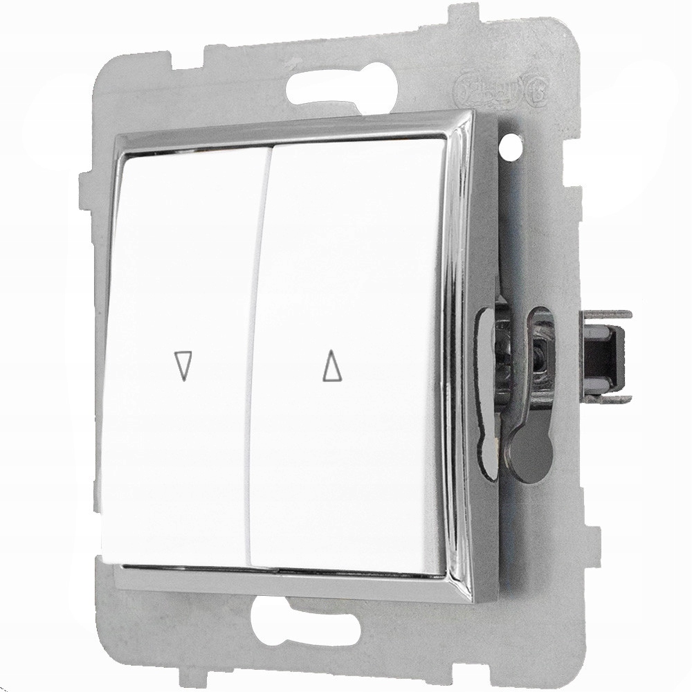 

Moduł Biały Srebro Bez Ramki Włącznik Rolety