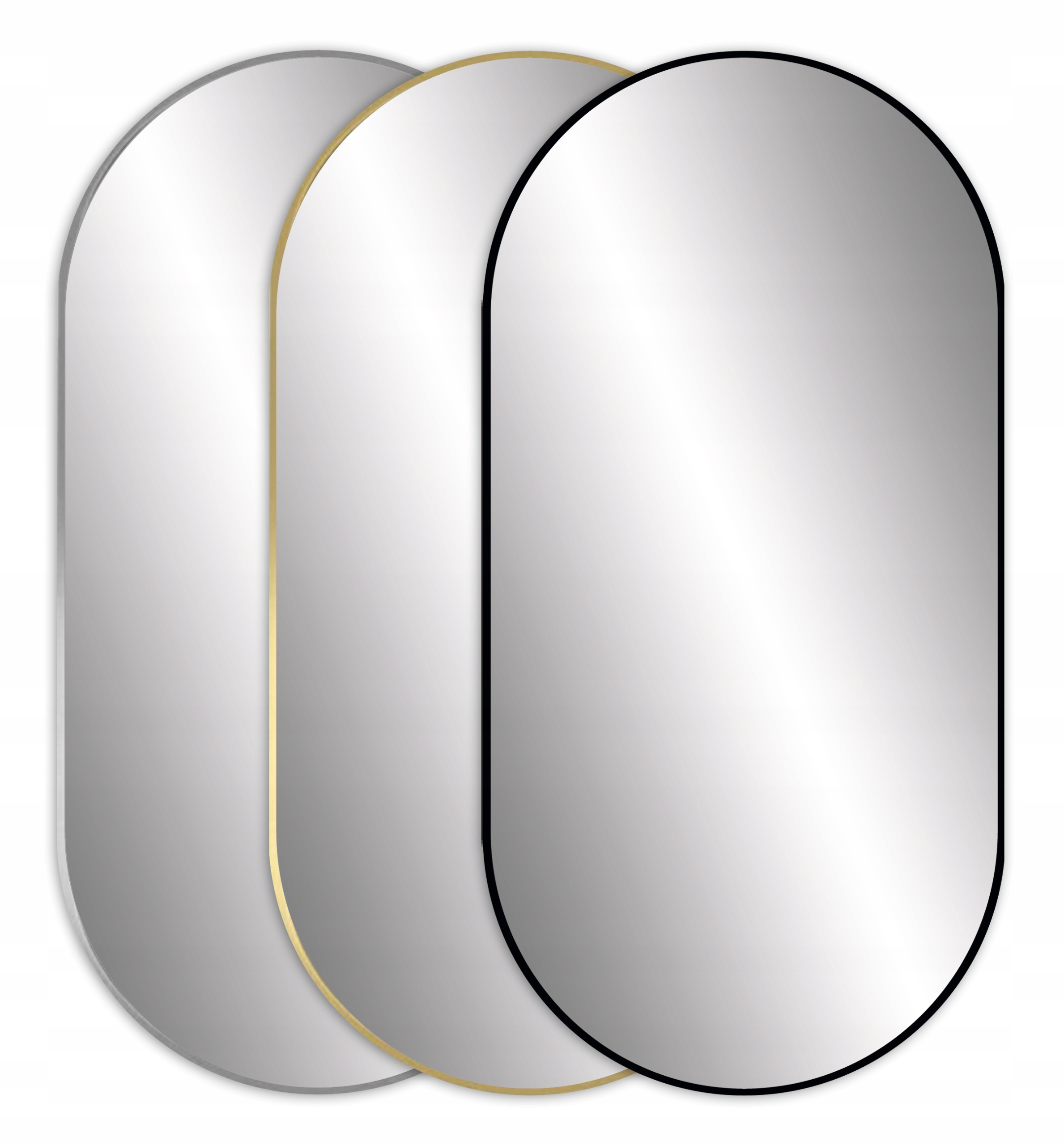 LUSTRO OWAL 100x50 WĄSKA ALUMINIOWA RAMA LOFT Rodzaj inne