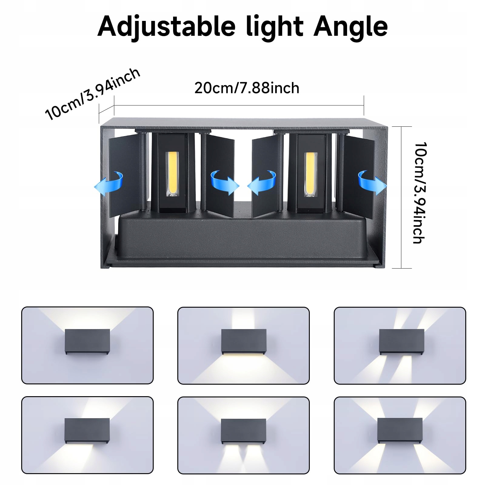 FUPE Lampa Ścienna LED 25W IP65 Wodoodporna Do Wnętrz i Na Zewnątrz 3000K — miniatura 4