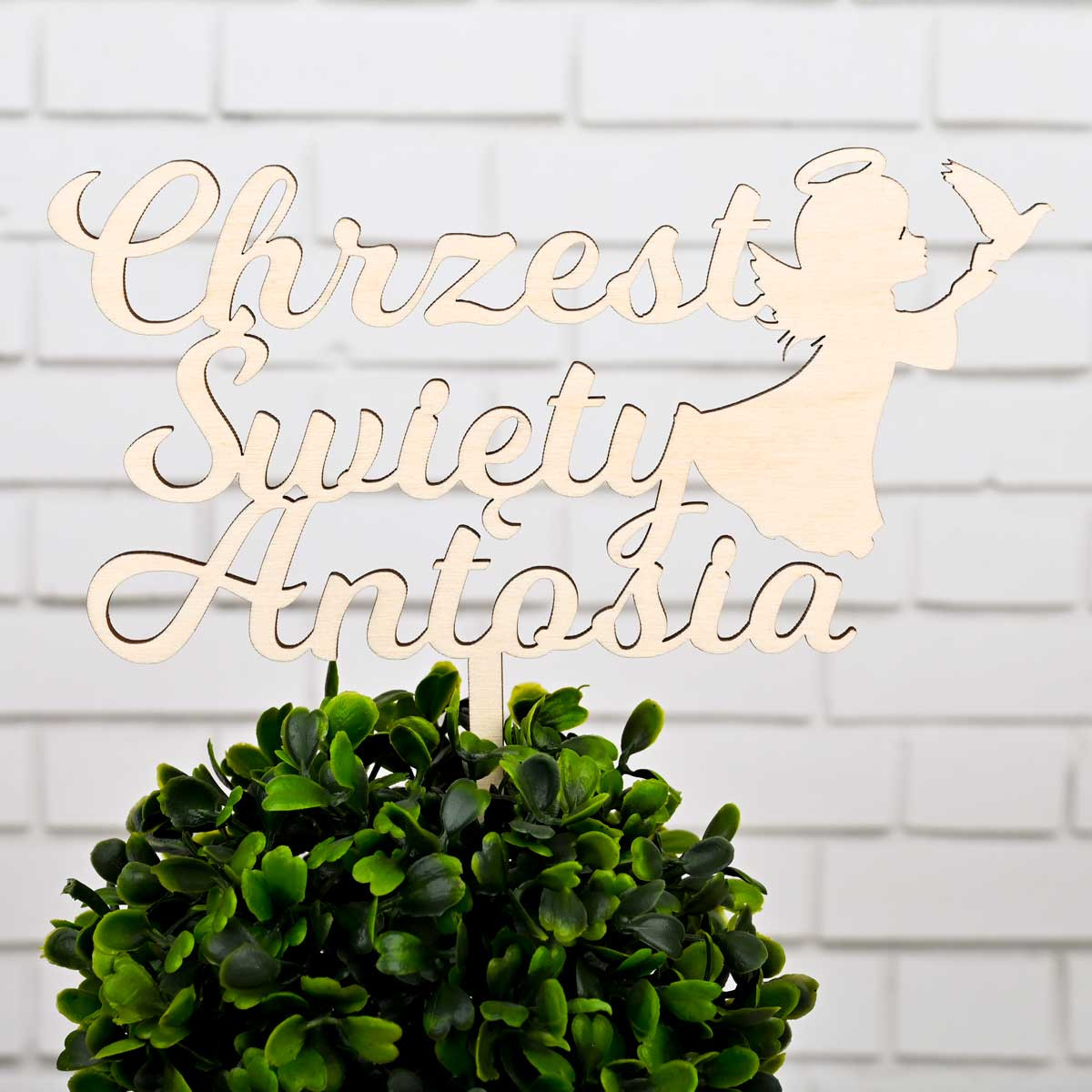 TOPPER CHRZEST ŚWIĘTY IMIĘ ANIOŁEK NAPIS NA TORT Typ toppery