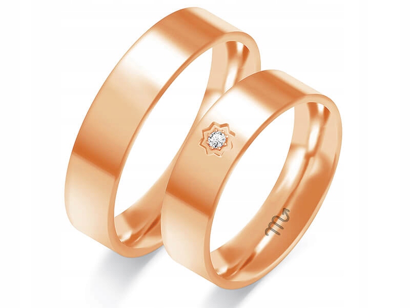 

Obrączka ze złota z diamentami 14K 585 r 17 18 19