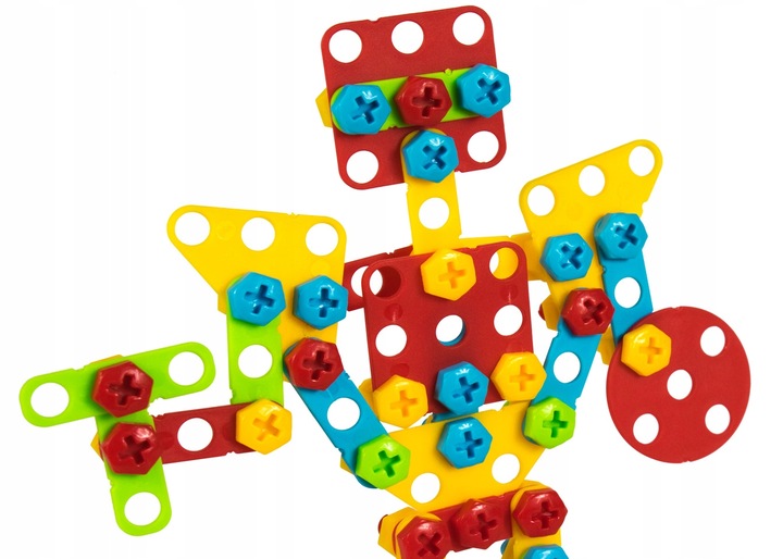 KREATYWNE PUZZLE KLOCKI KONSTRUKCYJNE 3D WKRĘTARKA WALIZKA 237 elem. Efekty brak