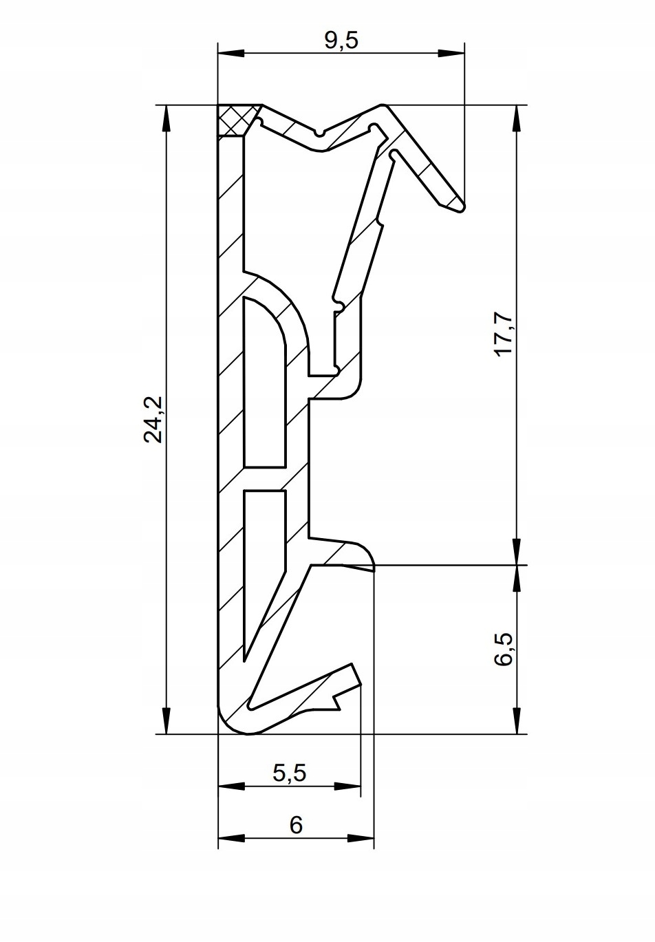 USZCZELKA 5001 DRZWI ZEWNĘTRZNE DREWNIANE WEJŚCIOWE BRĄZOWA 6 mb Długość 600 cm