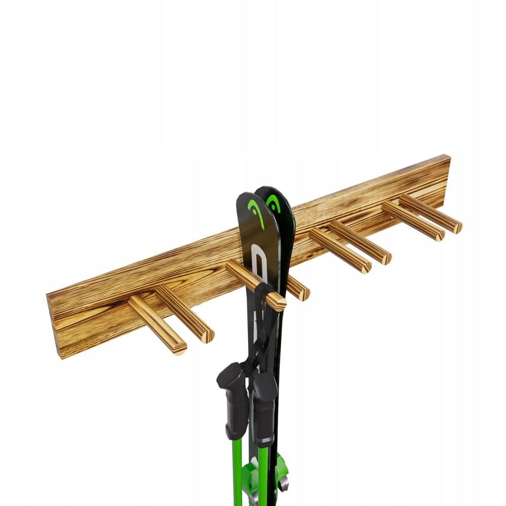 Věšák Na Lyže, Dřevěný, 4 Páry, 75,5 CM