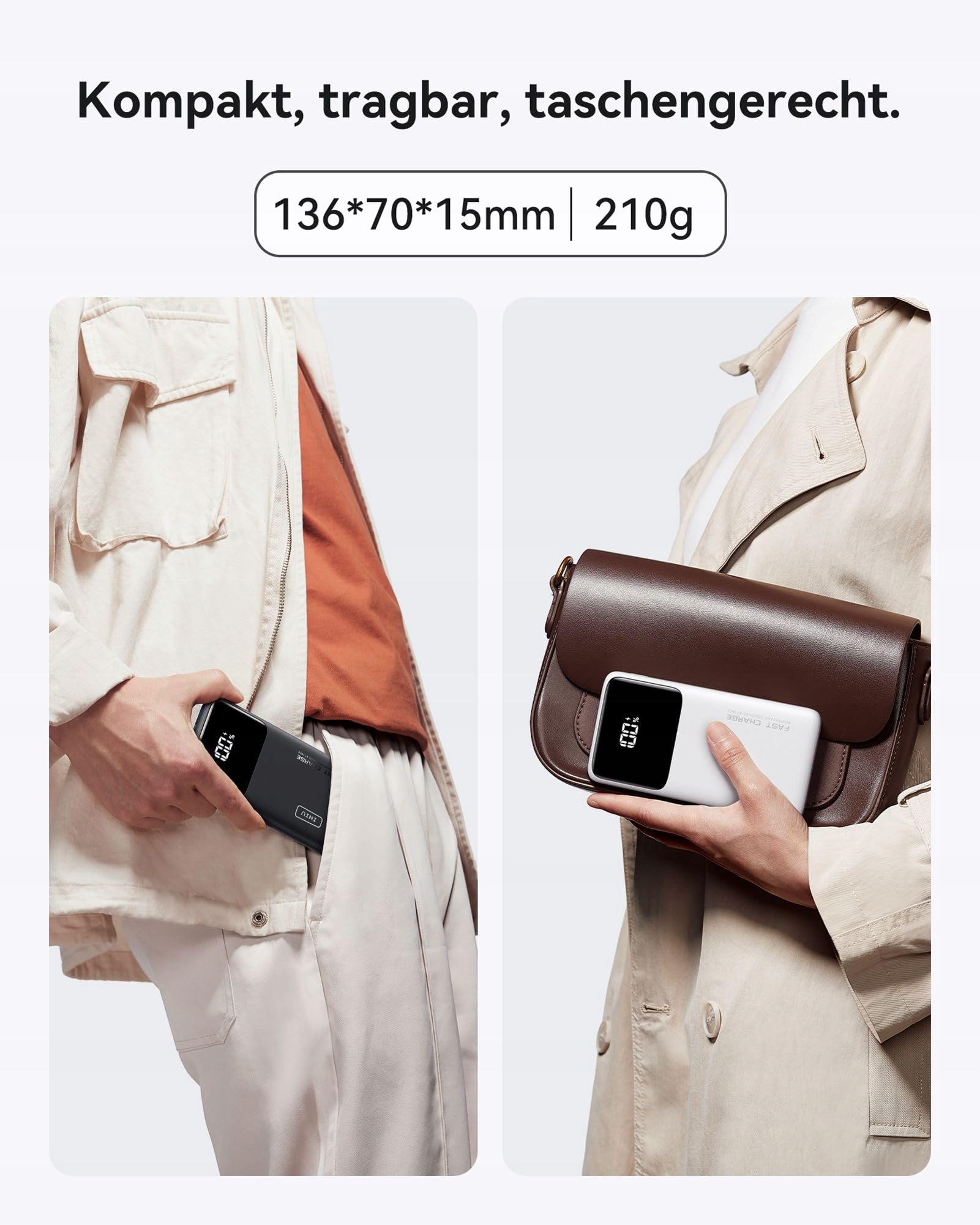 INIU Power Bank Szybkie Ładowanie 10000mAh USB C PD3.0 QC4.0 iPhone Samsung — miniatura 4