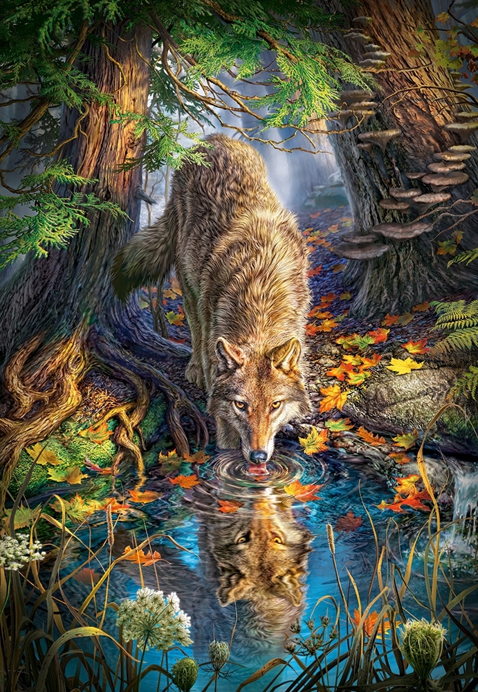 

Puzzle Obraz Zwierzęta Wilk Las 9+ 1500 Castor