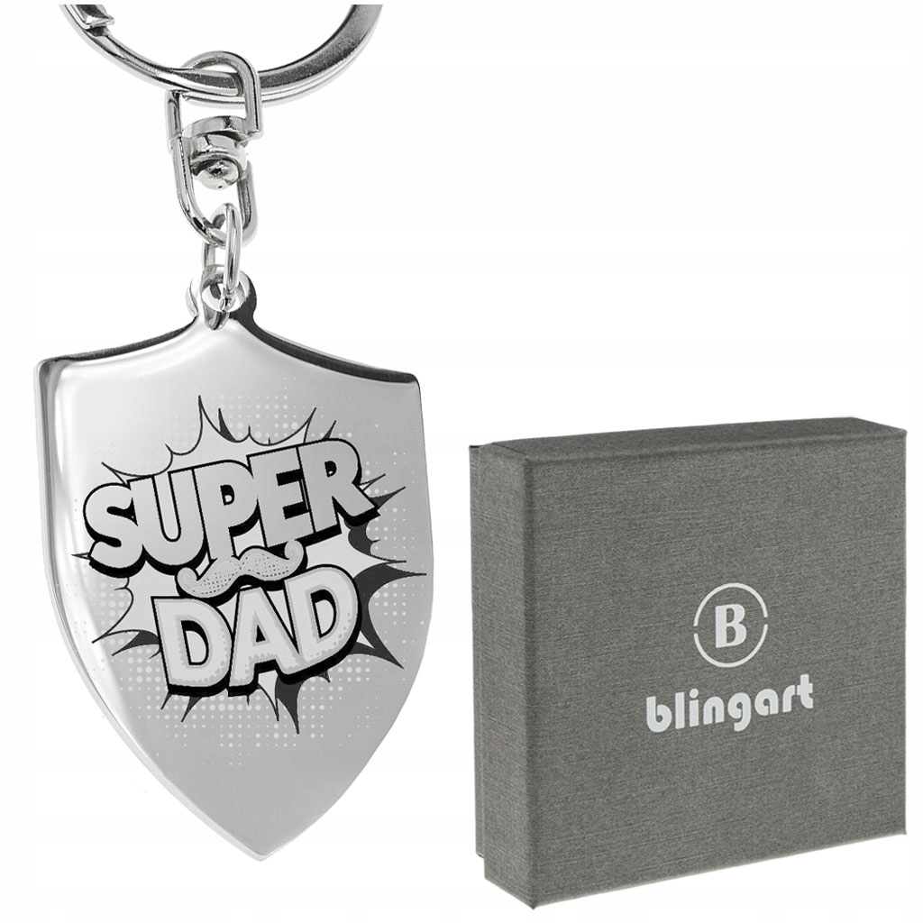 

Brelok do kluczy z Grawerem stalowy srebro prezent