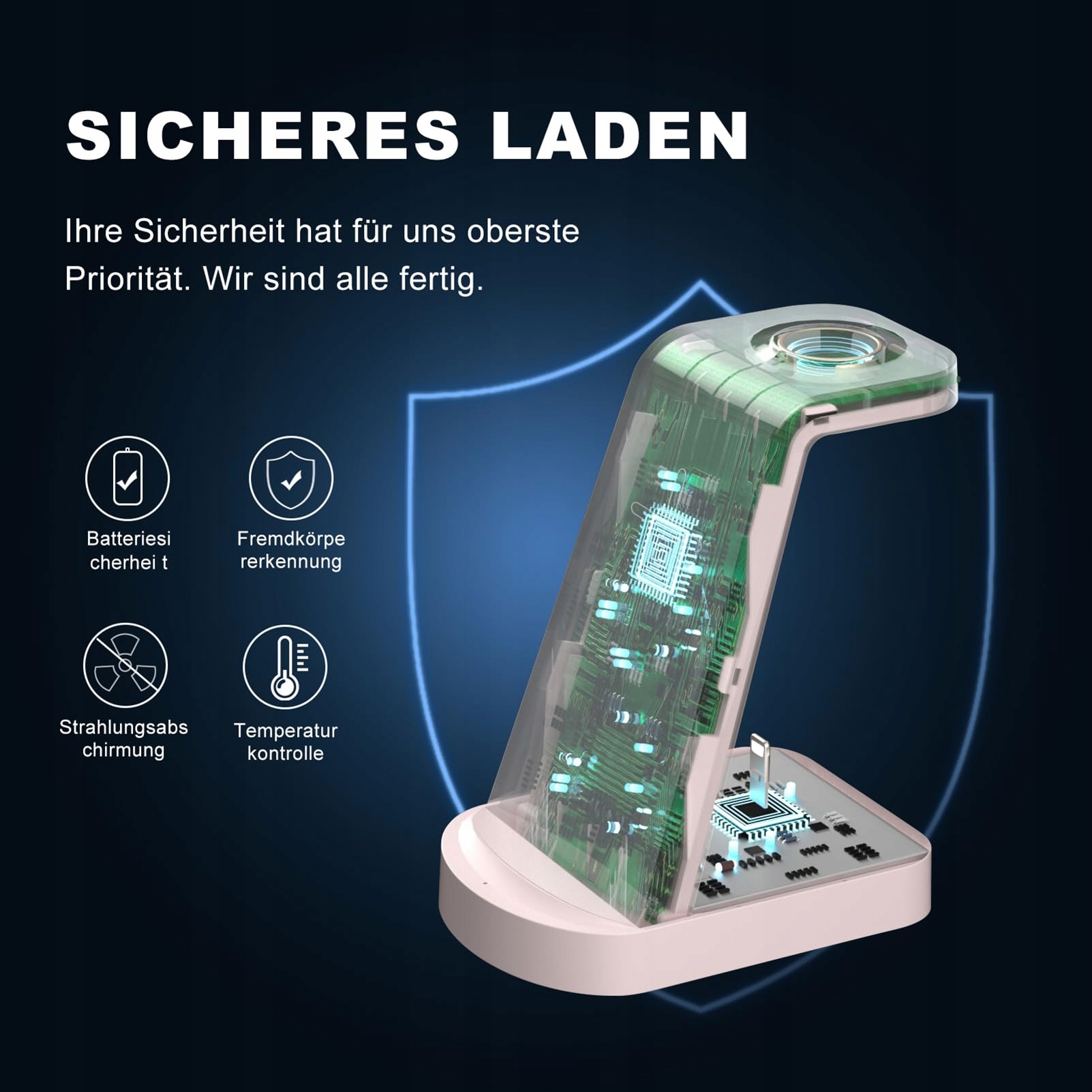 INNISTO ŁADOWARKA 3W1 DO IPHONE APPLE WATCH AIRPODS RÓŻOWA — miniatura 5