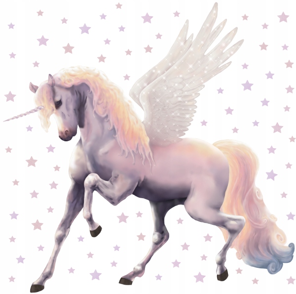 ПАСТЕЛЬНЫЙ ЕДИНОРОГ ЗВЕЗДЫ НАКЛЕЙКИ НА СТЕНУ