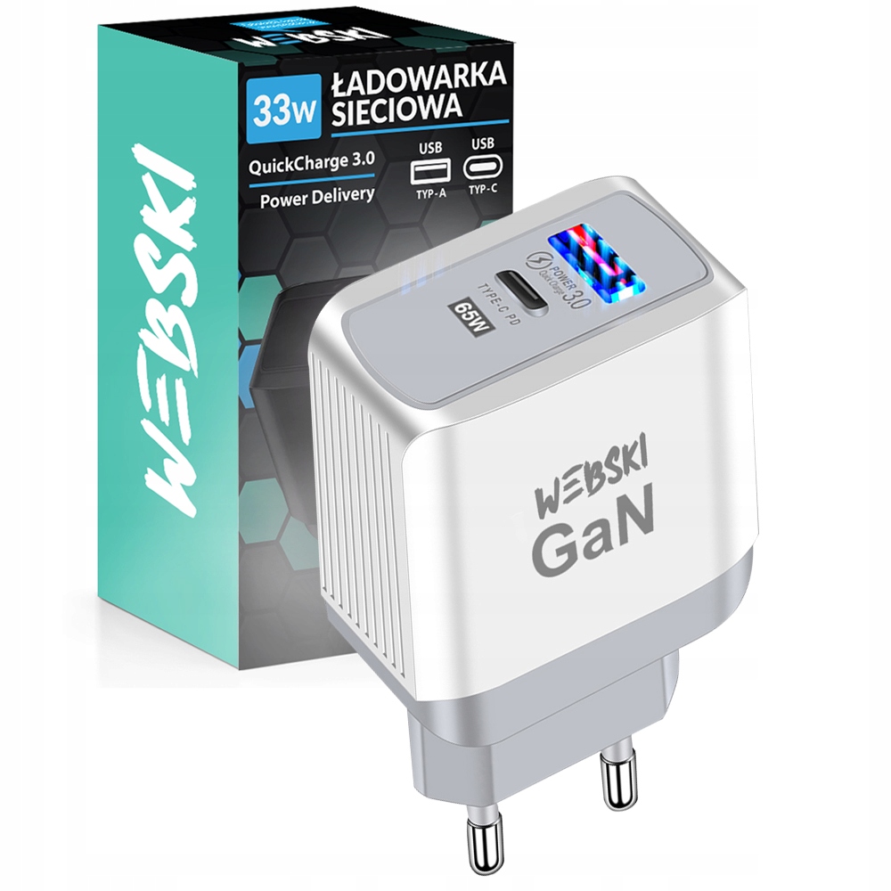 

Ładowarka 2XUSB Typc Qc 3.0 Power Delivery 33W GaN