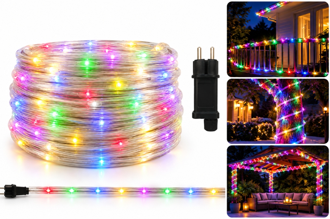 Vánoční Osvětlení Na Stromeček Led 300 Led 36M Barevné 31V Časovač 8 Venkovních Režimů