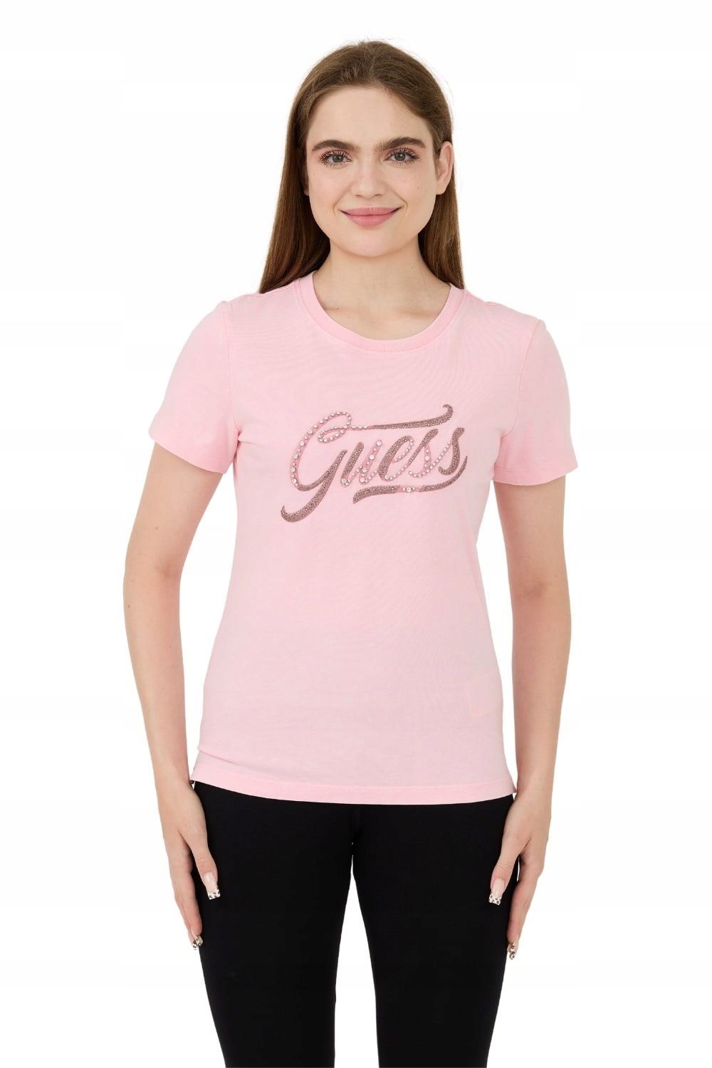 Guess Růžové tričko Stones&embro Tee S