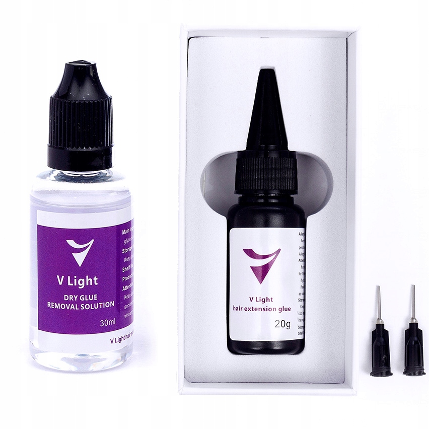 V-light Clear Removal Przedłużanie Włosów Klej Żel Przeźroczysty Zestaw