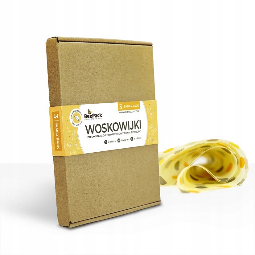 Woskowijki do przechowywania żywności, Family Pack 3 szt. Kropki, BeePack