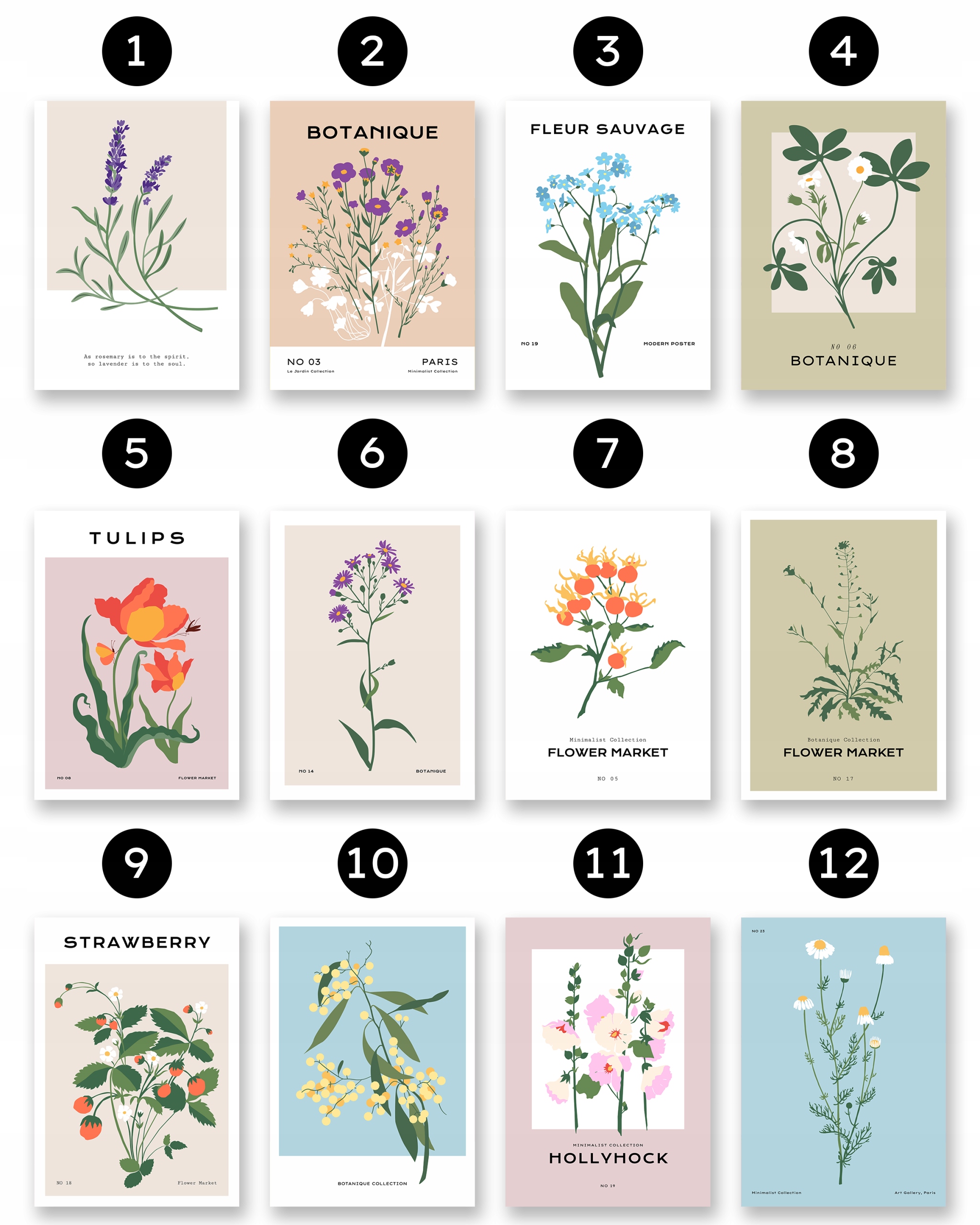 PLAKATY NATURA KWIATY ZESTAW 3 PLAKATÓW OBRAZ A3 Kod producenta Murles Kwiaty 2