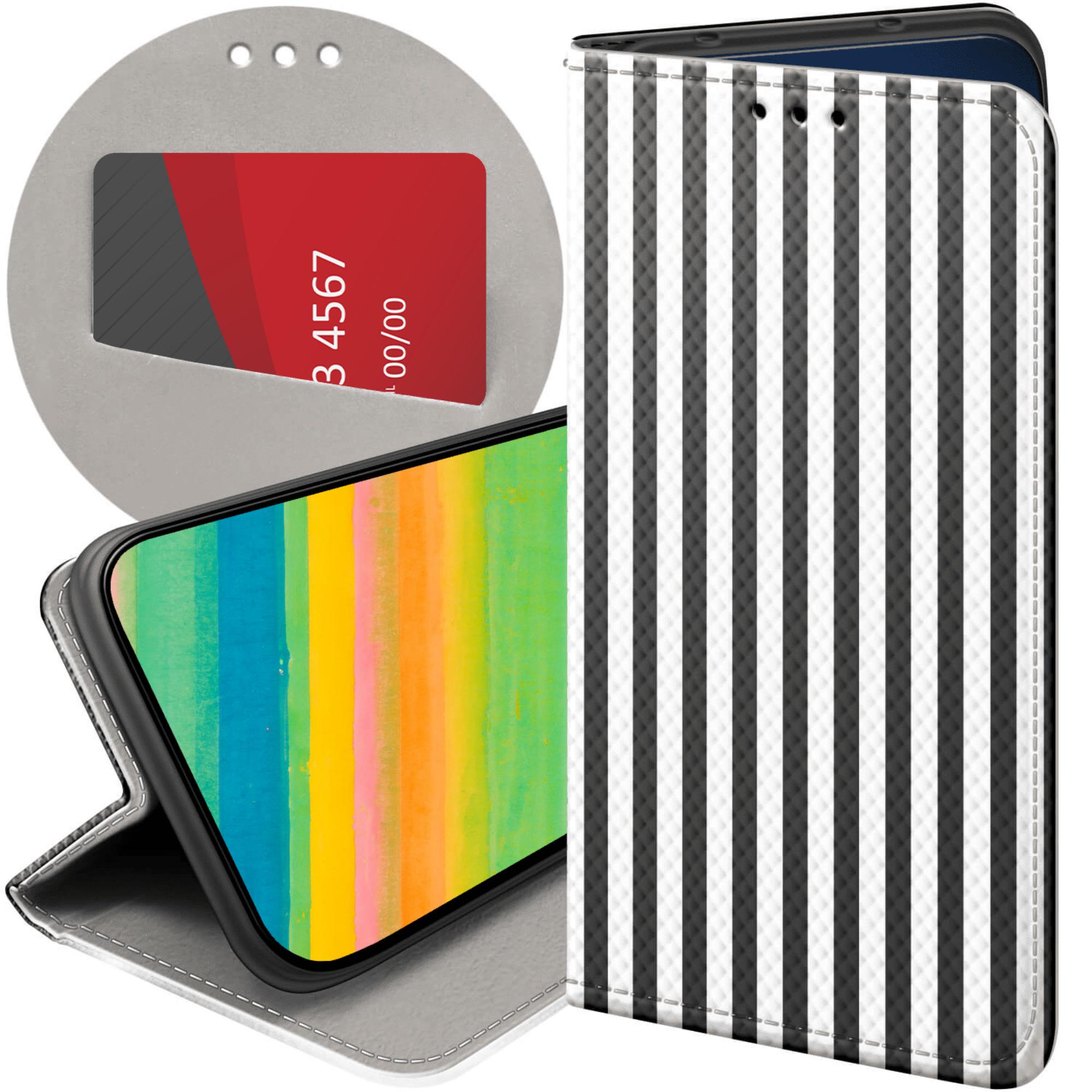 Etui Z Klapką Do Xiaomi Redmi Note 12 Pro Plus Paski Linie Fale Case