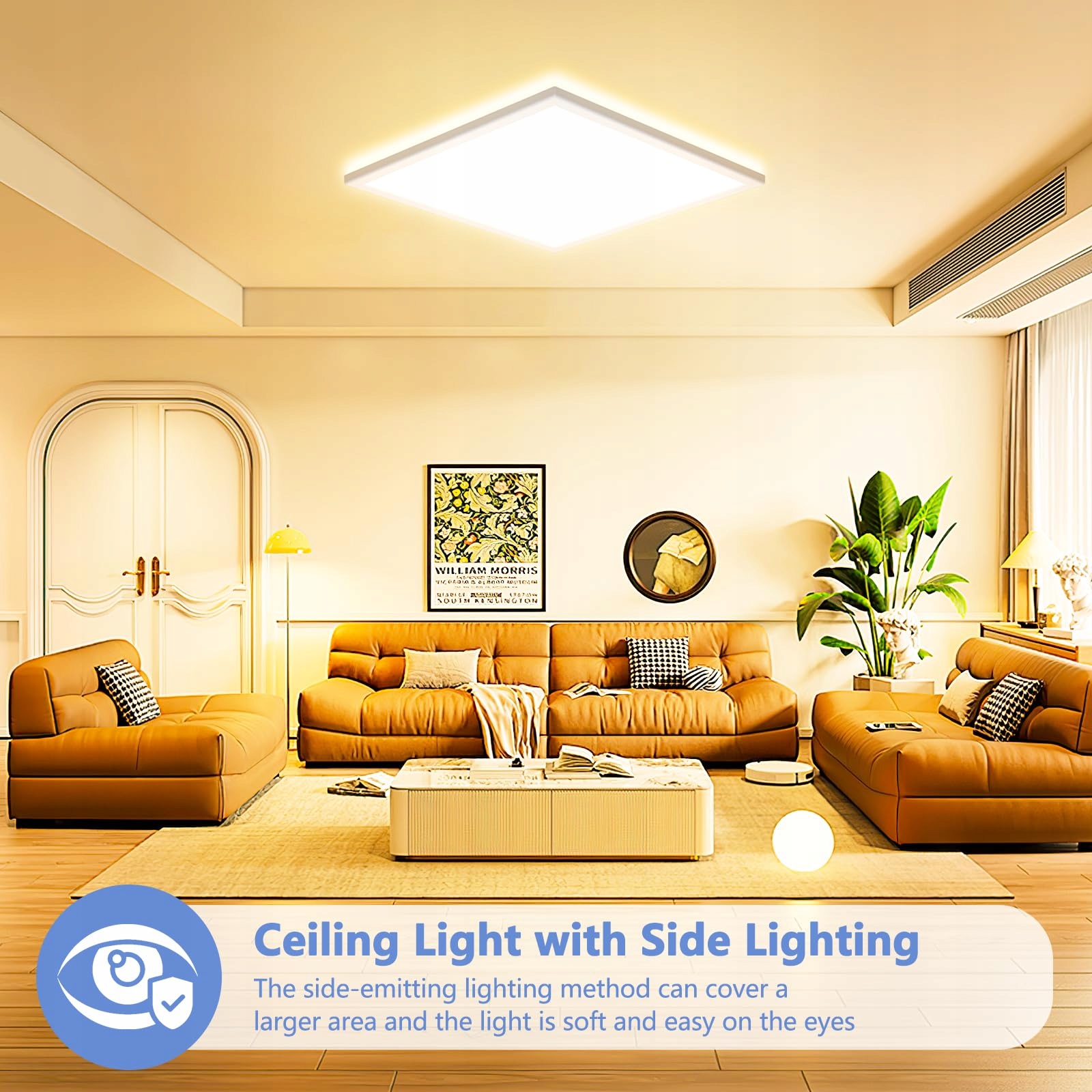 Feliigo Lampa Sufitowa LED 24W 2800LM IP44 Do Salonu i Łazienki — miniatura 3