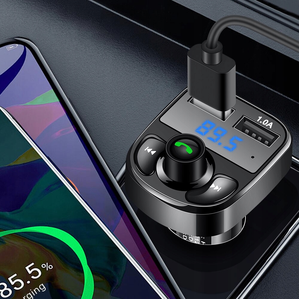 TRANSMITER BLUETOOTH FM MP3 SD ŁADOWARKA 2xUSB Model 12v 24v adapter nadajnik QuickCharge Samochodowa