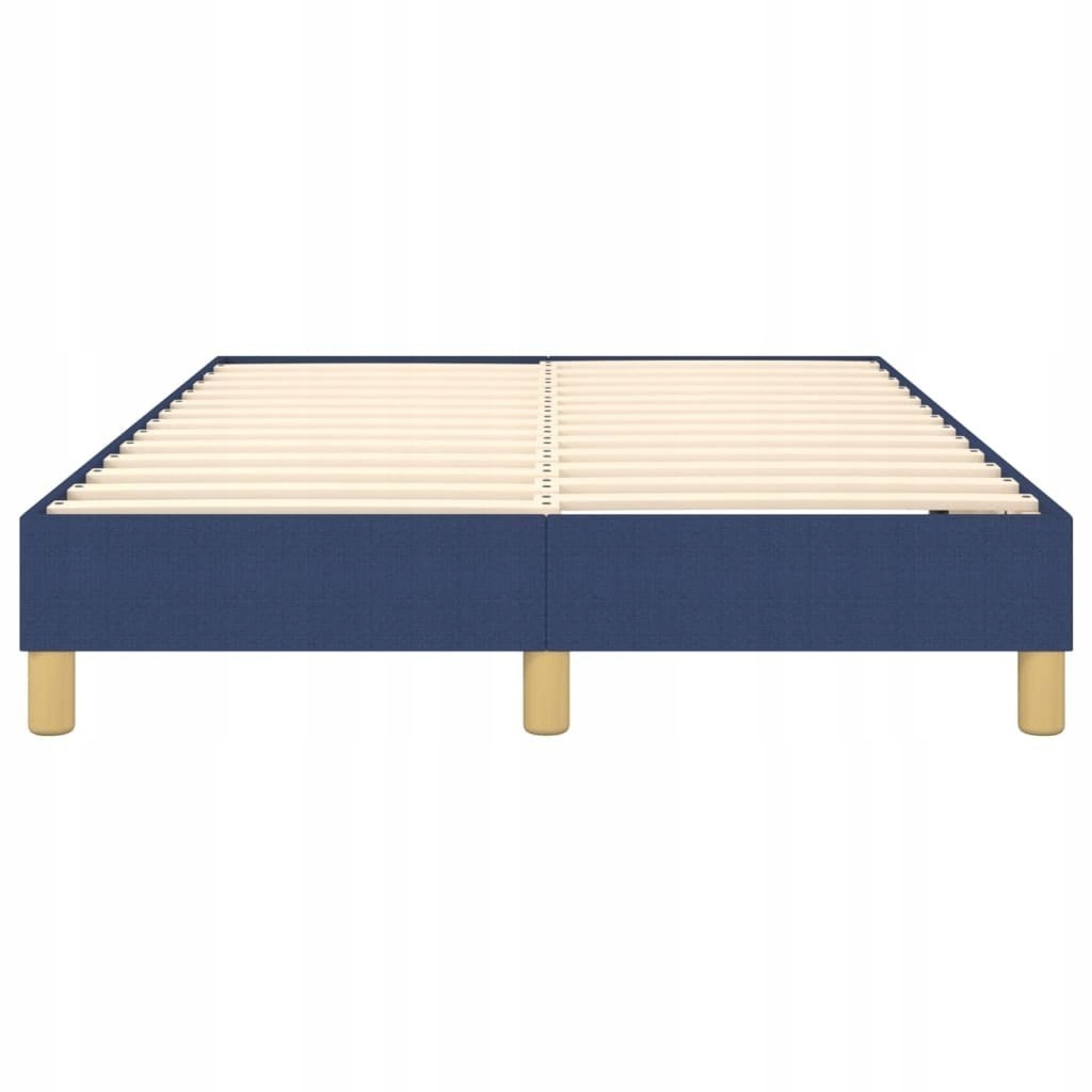 Łóżko kontynentalne, niebieskie, obite tka Regulacja bez regulacji