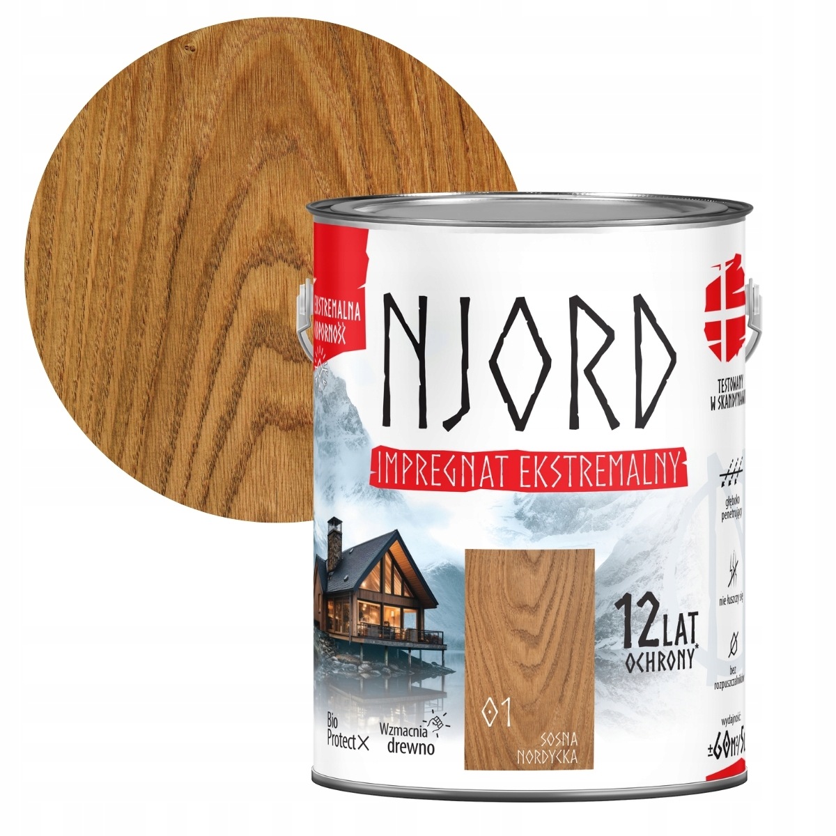 Njord Extrémní Impregnace Na Dřevo 5L Borovice 01