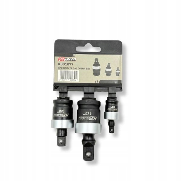 ZESTAW ADAPTERÓW Z PRZEGUBEM UNIWERSALNYM 3 SZTUKI 1/4