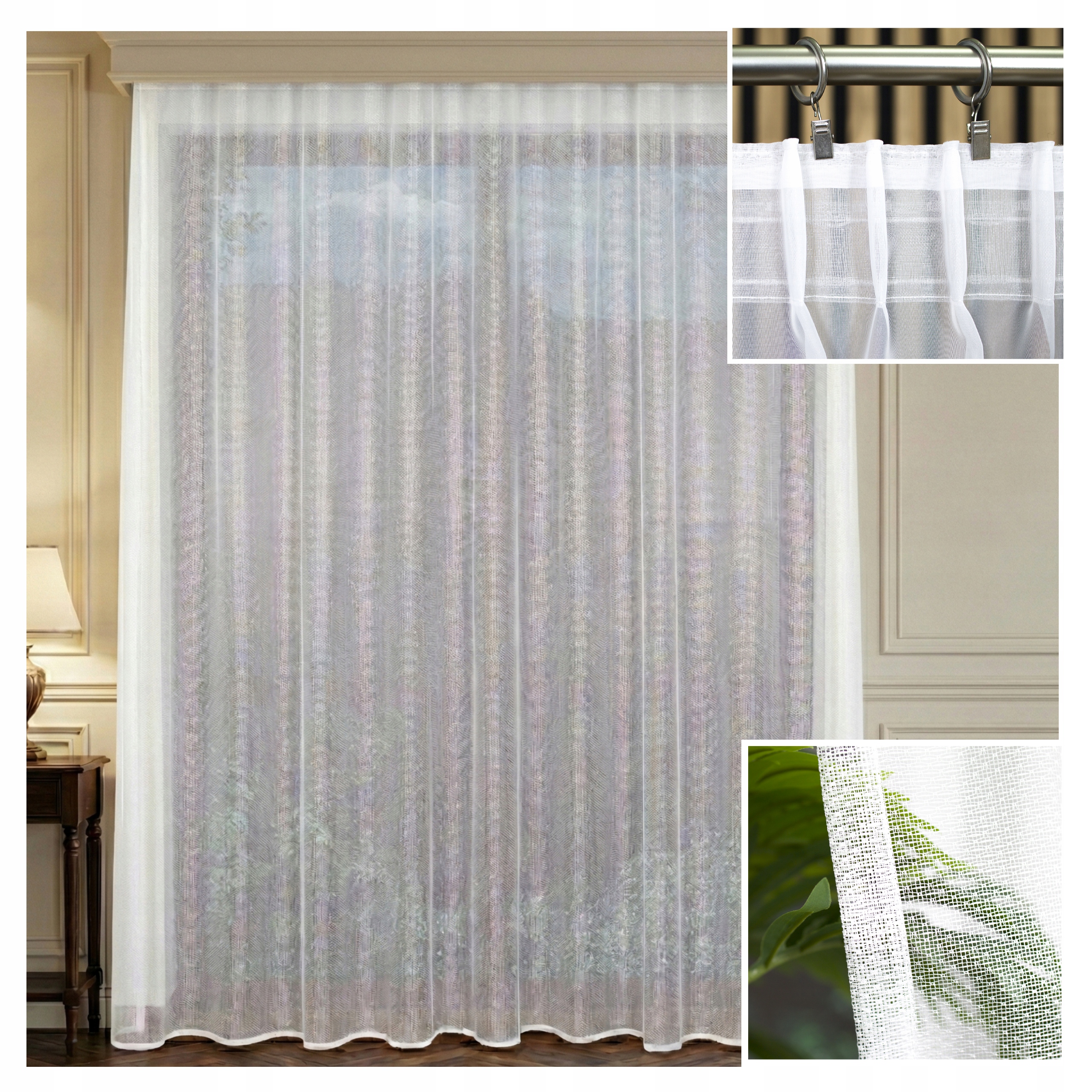 Záclona Klasický Žakár Agnieszka Hotová Bez Žehlení 300x245 cm Žabky