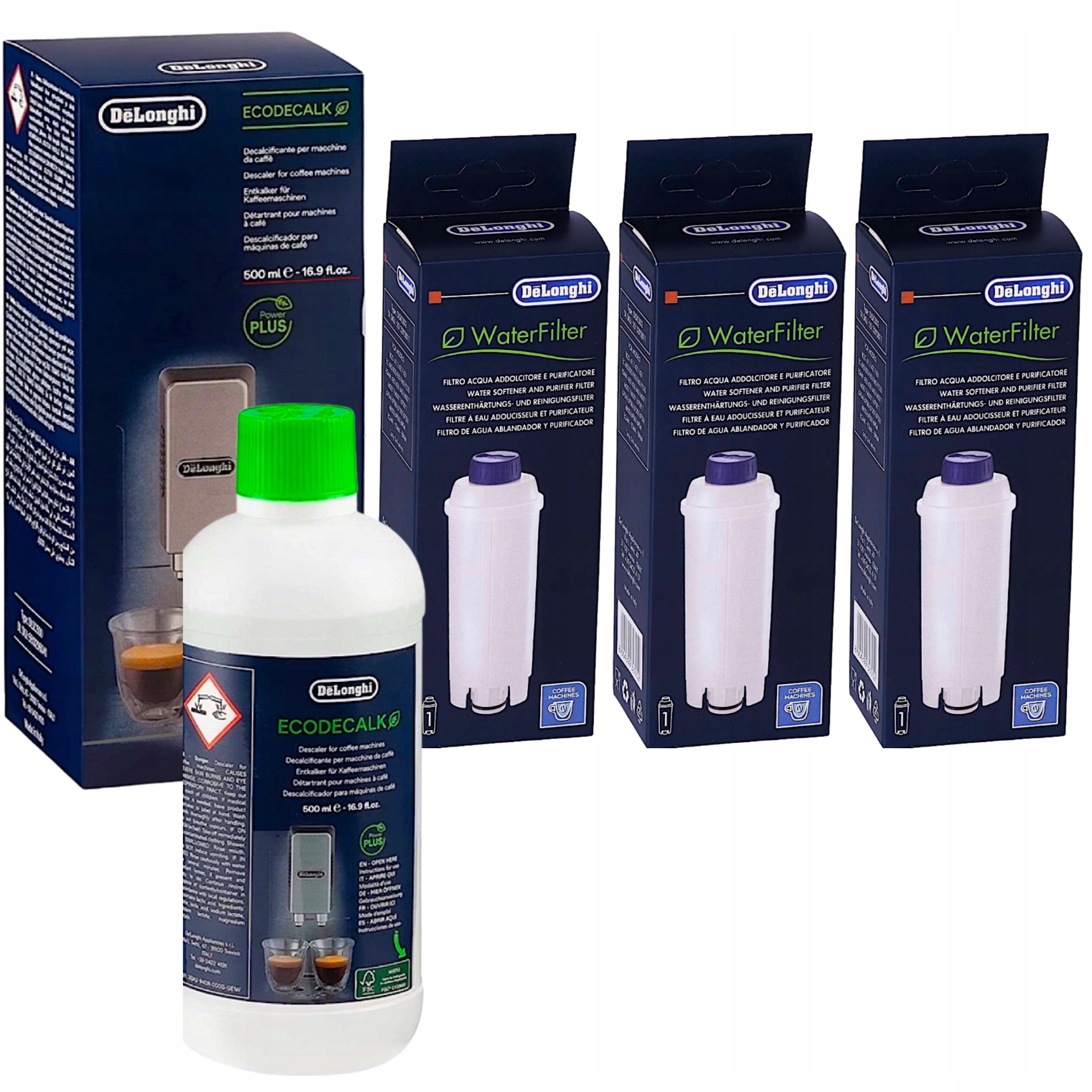 Odkamieniacz 500ml 3x Filtr Ekspresu Delonghi SER3017 Dls C002