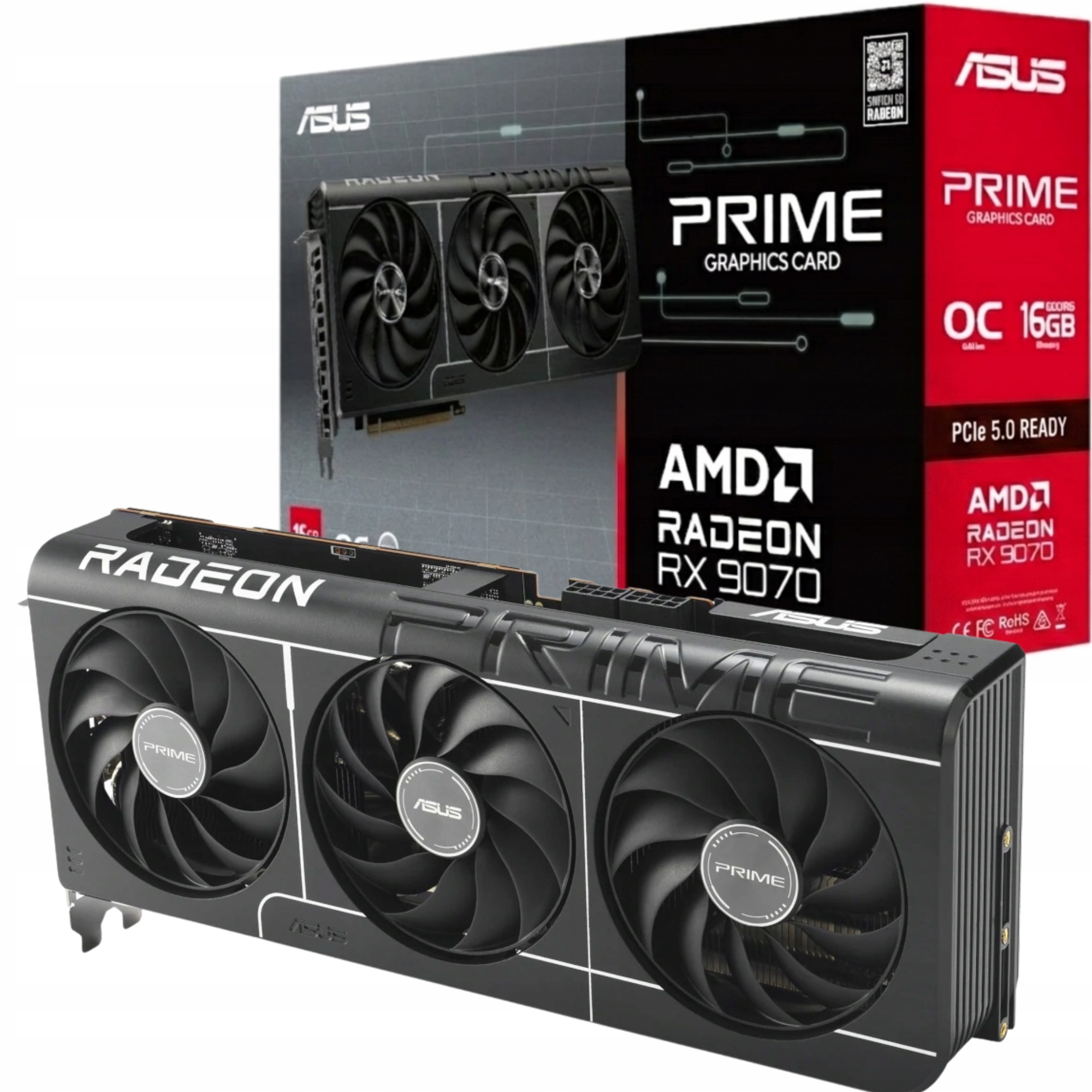 Grafická karta Rx 9070 Amd Radeon Asus Prime Oc 16GB GDDR6 256-bit FSR4