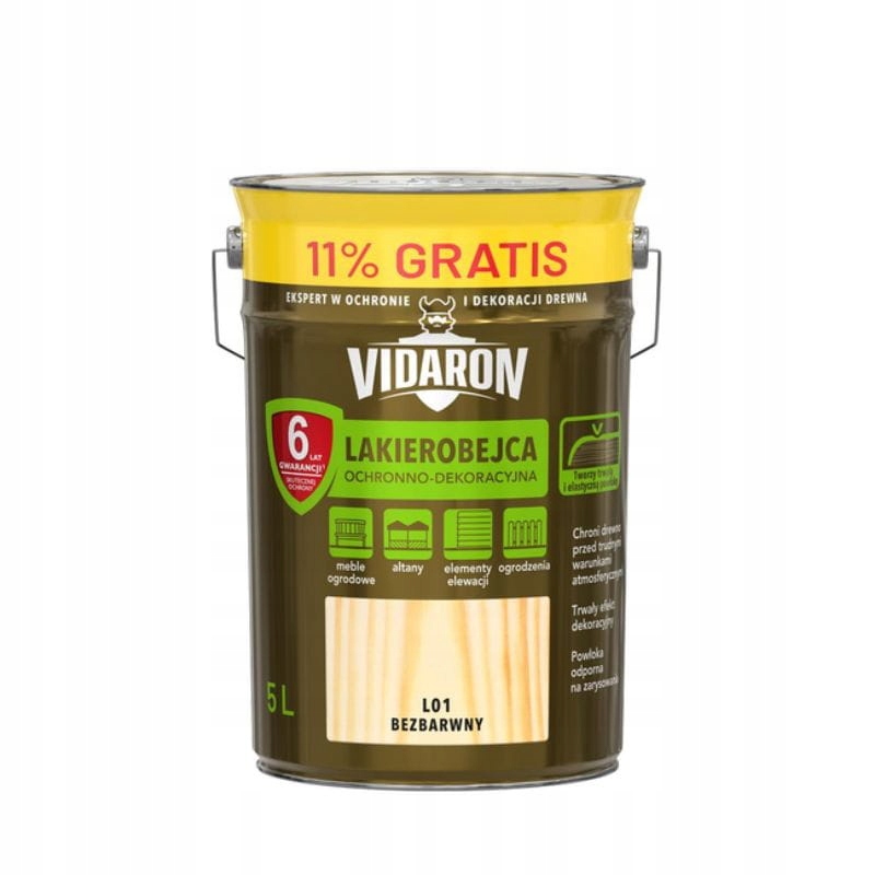 Lakierobejca Vidaron bezbarwna połysk 5L
