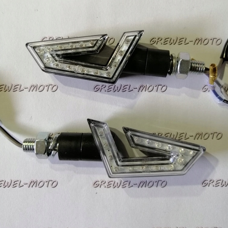 Kierunkowskazy LED motocyklowe czarny strzała uni