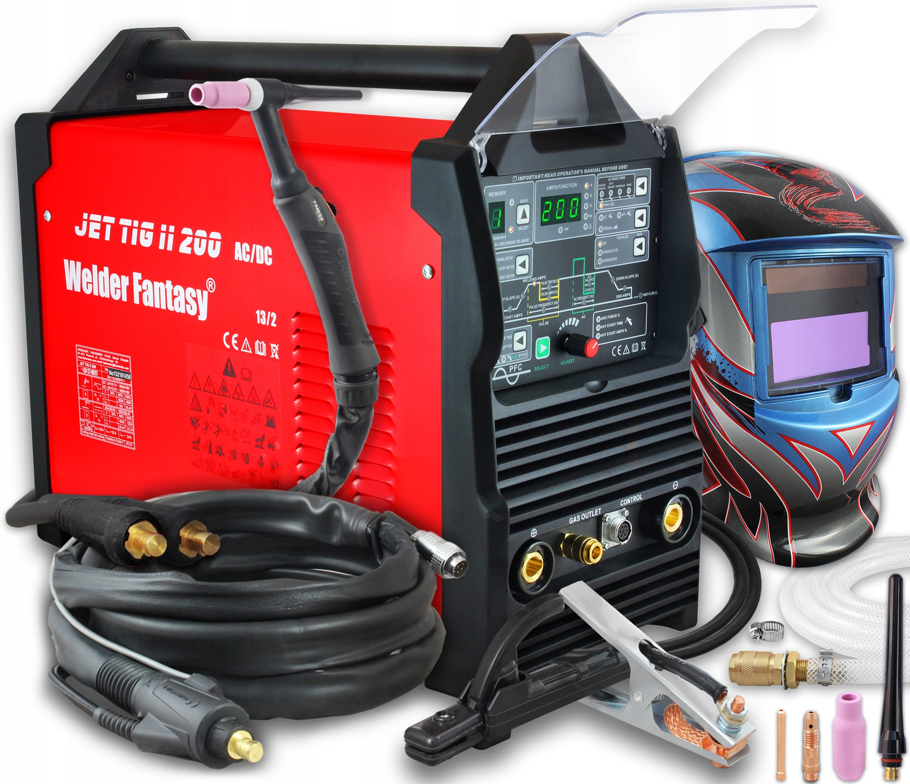 Spawarka Jet Tig II 200 Ac/dc Mma maska 3035