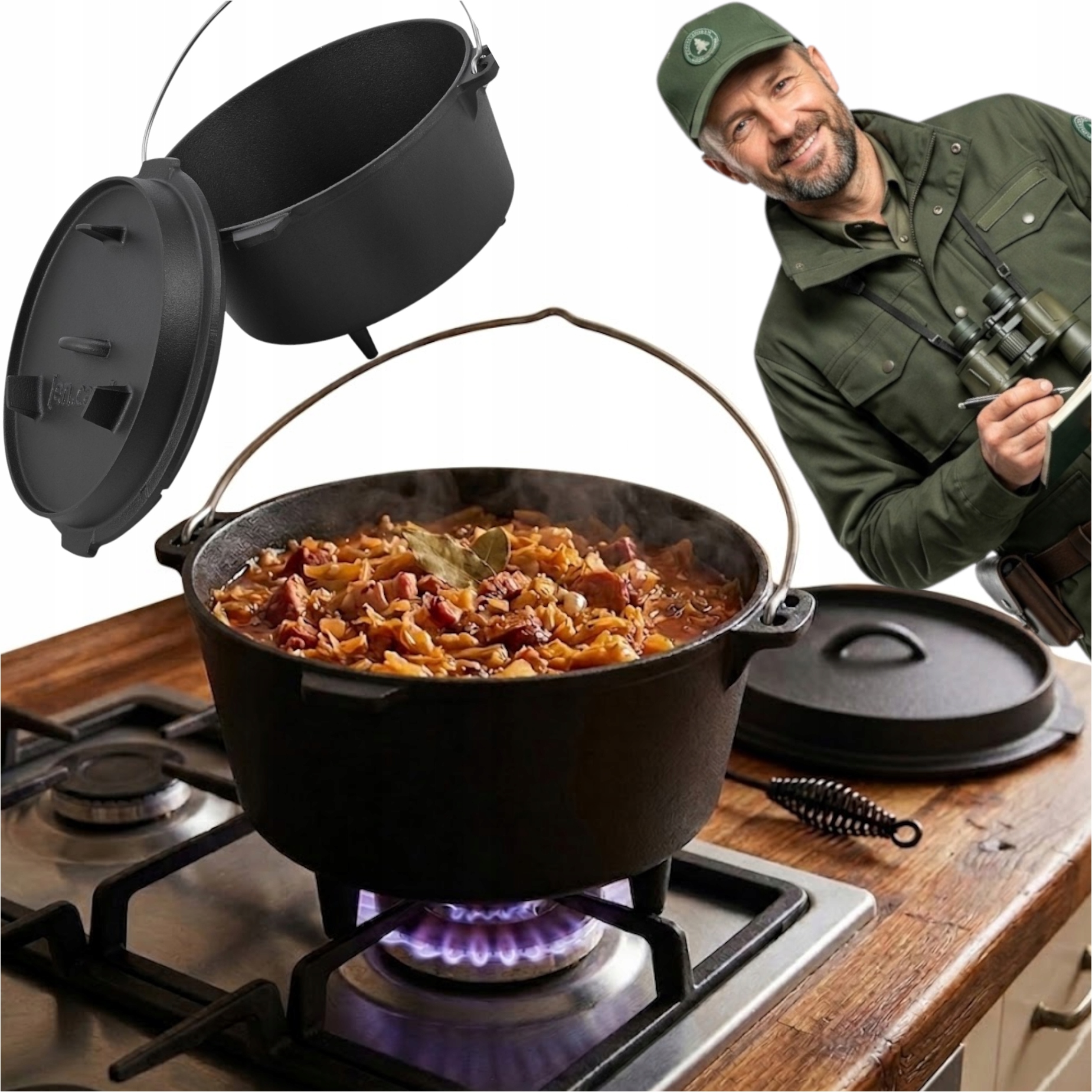 Africký Kotlík Maďarský hrnec na oheň Litinový Gril Lovecký Gar