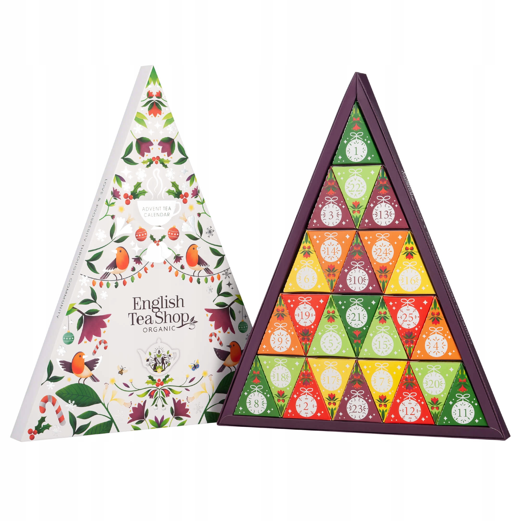 Vánoční Adventní Kalendář Vánoční Stromek Bílý 25 Pyramidek Dárek
