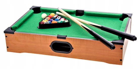 MINI BILARD Gra stołowa PRZENOŚNY do DOMU BIURA do grania DZIECI DOROŚLI Model Gra stołowa z bilami kijami do gry w BILARD