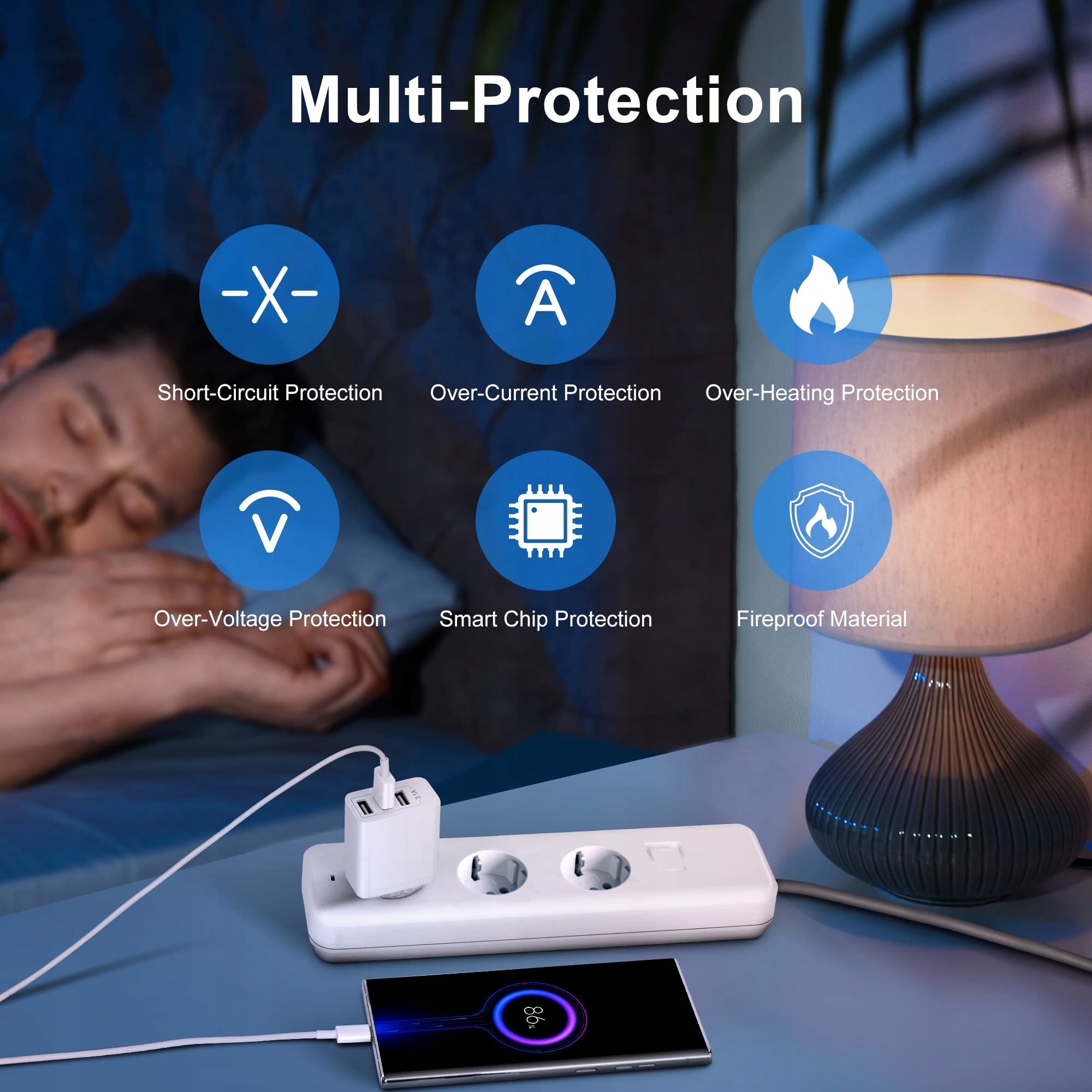 USB ARCCRA Ładowarka USB 3-Port 15.5W Dla iPhone Samsung Xiaomi — miniatura 6