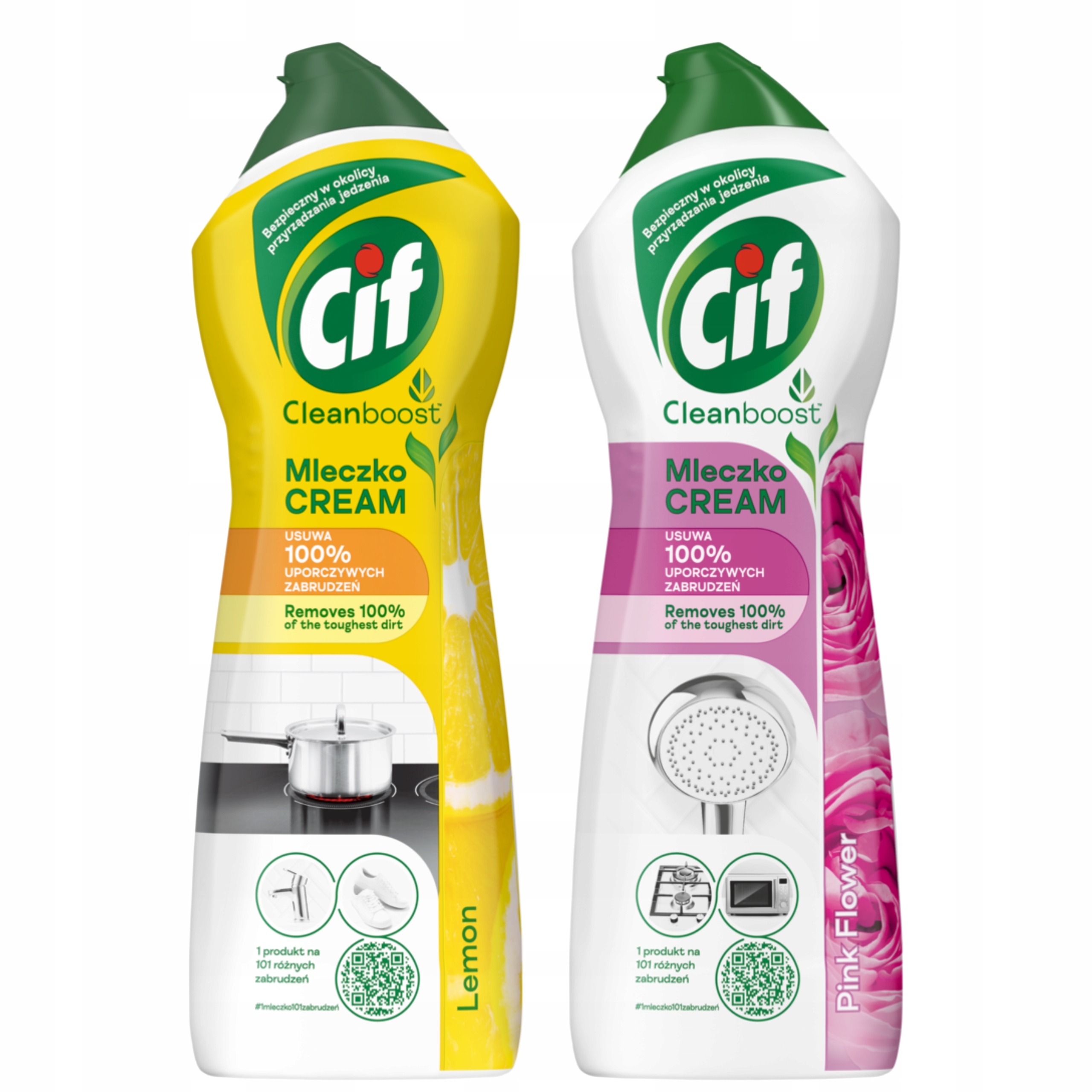 Cif Cream Mleczko do czyszczenia MIX Lemon Pink 2x780g