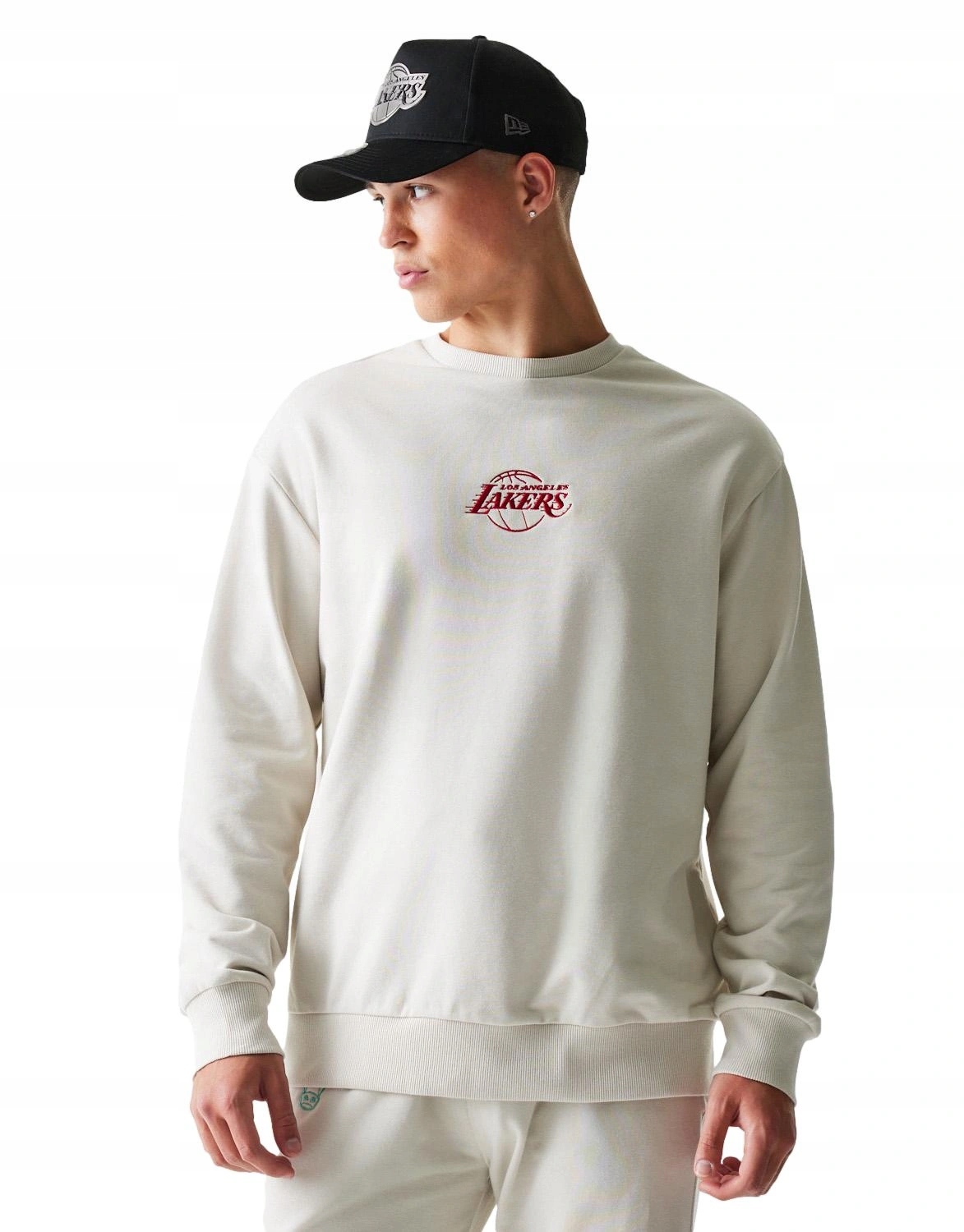 pánská mikina bez kapuce New Era fleece Los Angeles Lakers nba oversize