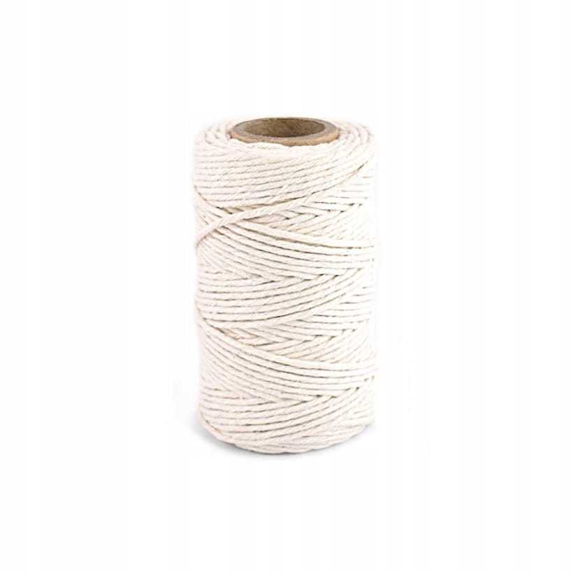 Sznurek bawełniany do makramy 2mm 50m naturalny