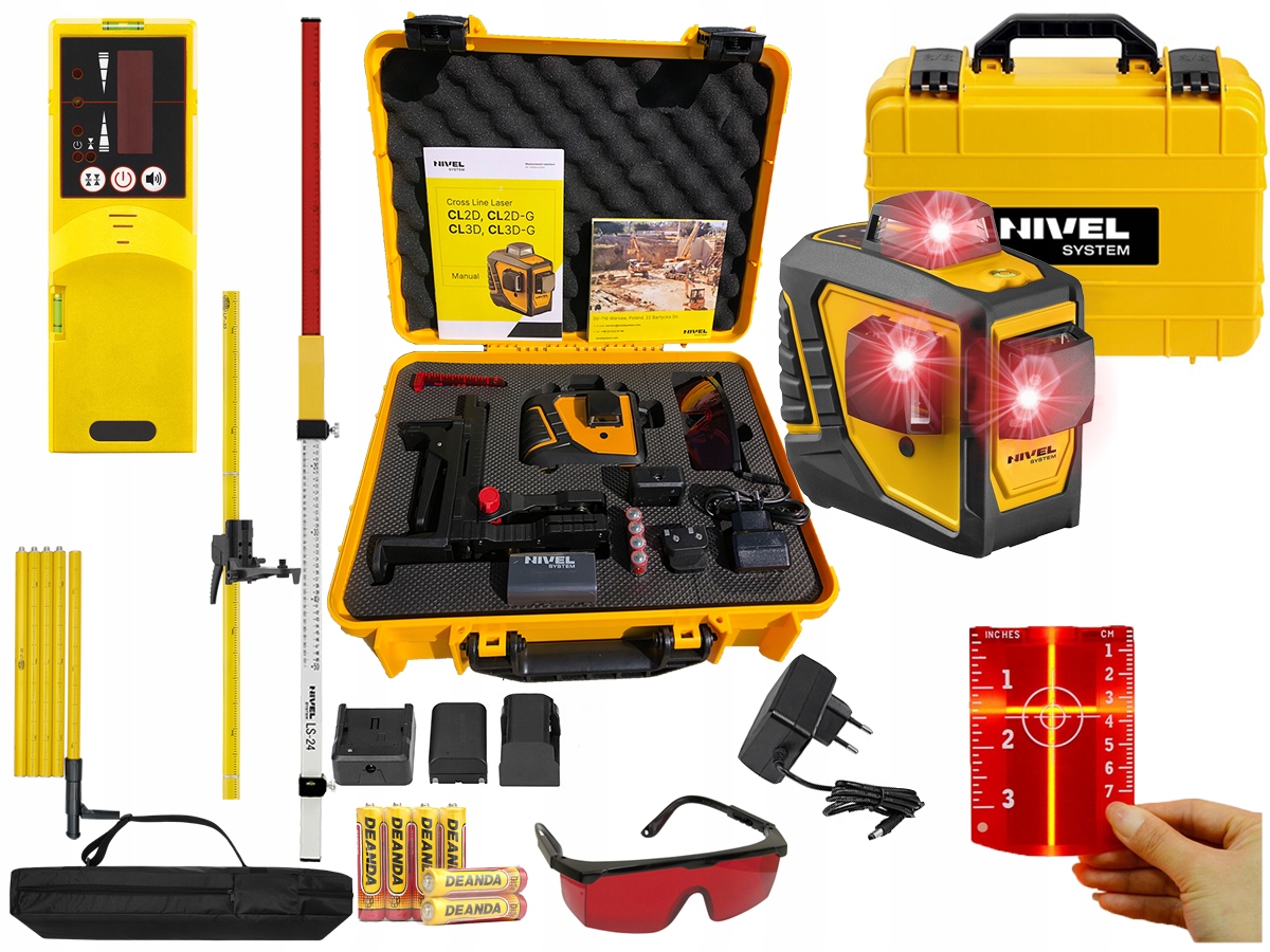 

Nivel CL3D Laser Tyczka Łata Detektor