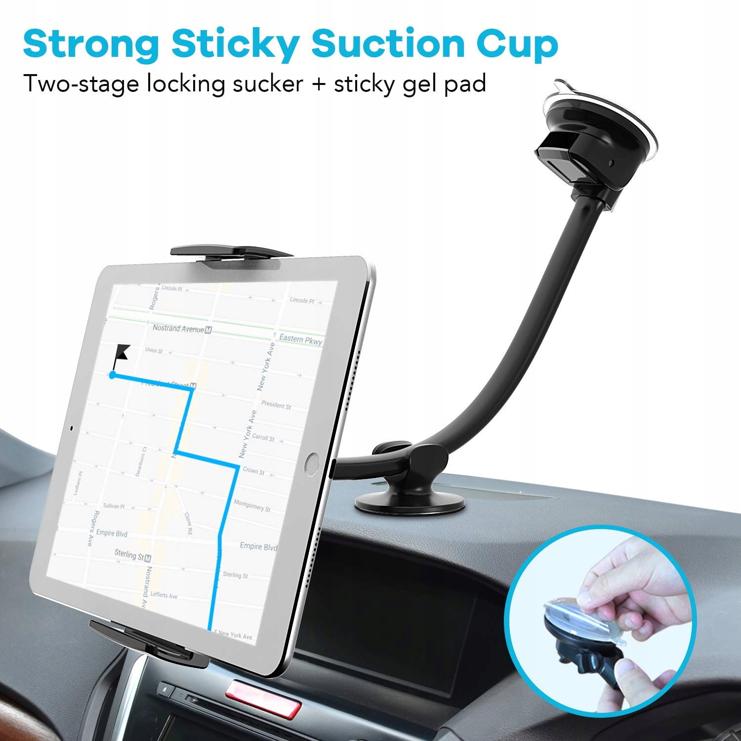 APPS2CAR Uchwyt Samochodowy Na Tablet Telefon 360 Stopni 4-11 Cal — miniatura 3